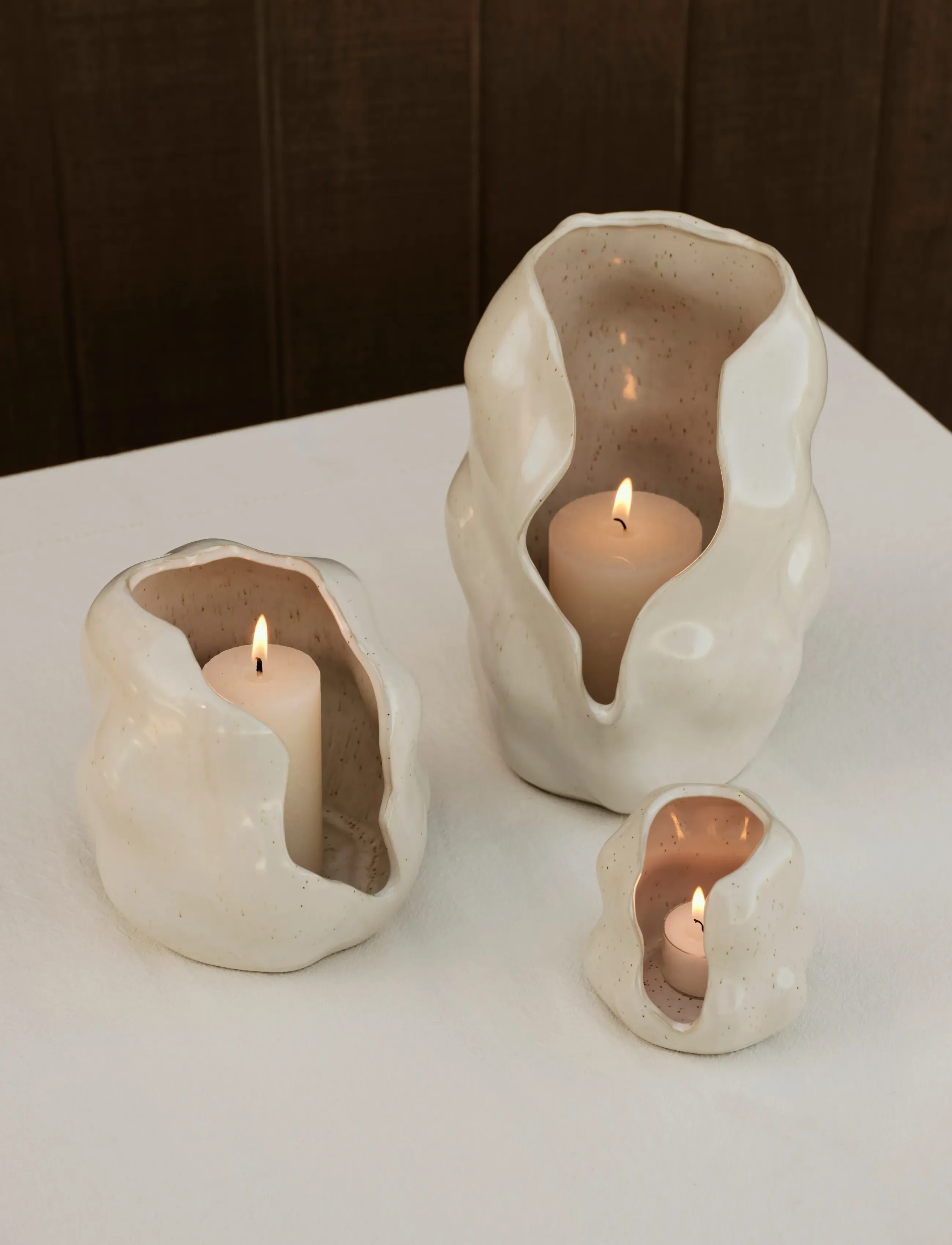 Broste Copenhagen - Hekla Hurricane - teelichthalter - white - 0