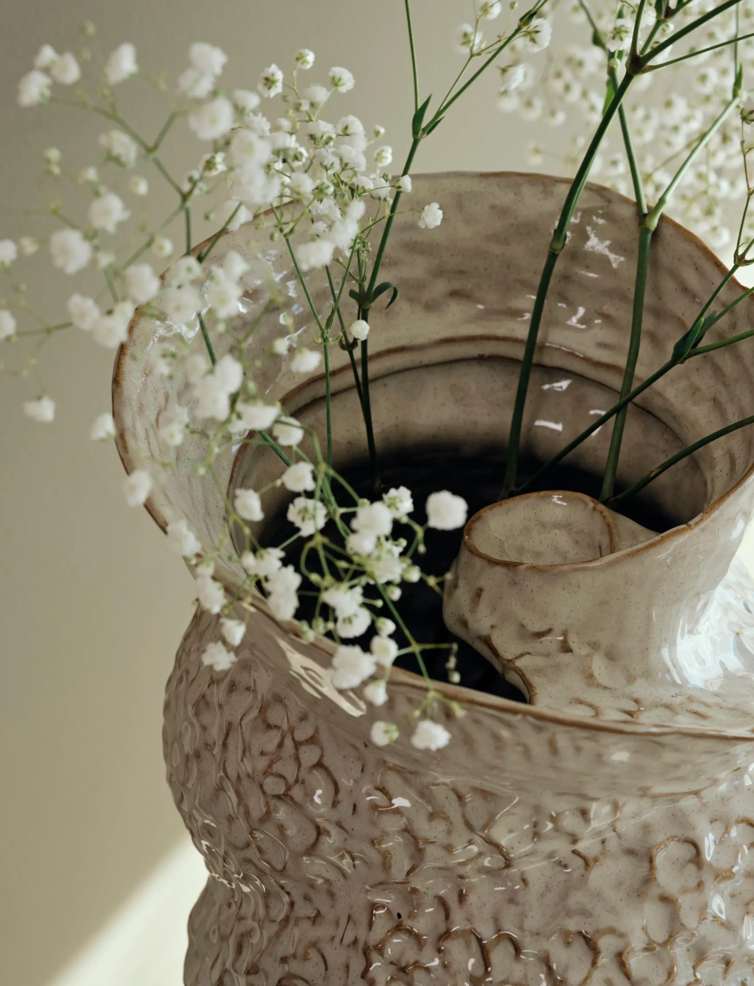 Broste Copenhagen Shelly Vase, H 38 cm, Cream, Vases > Other Vases, Unisex