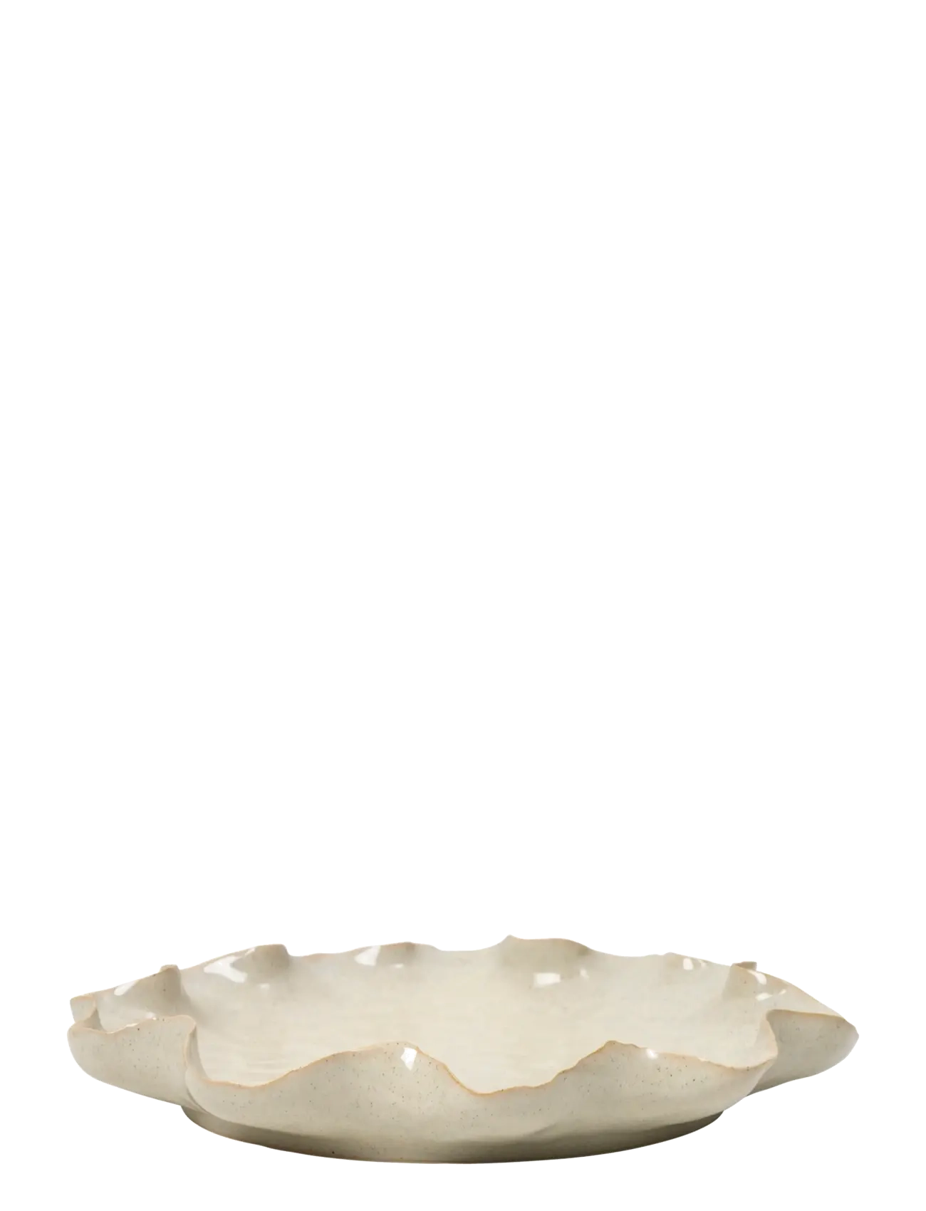 Broste Copenhagen Cori Deco Plate - Julklappar - WHITE / cream
