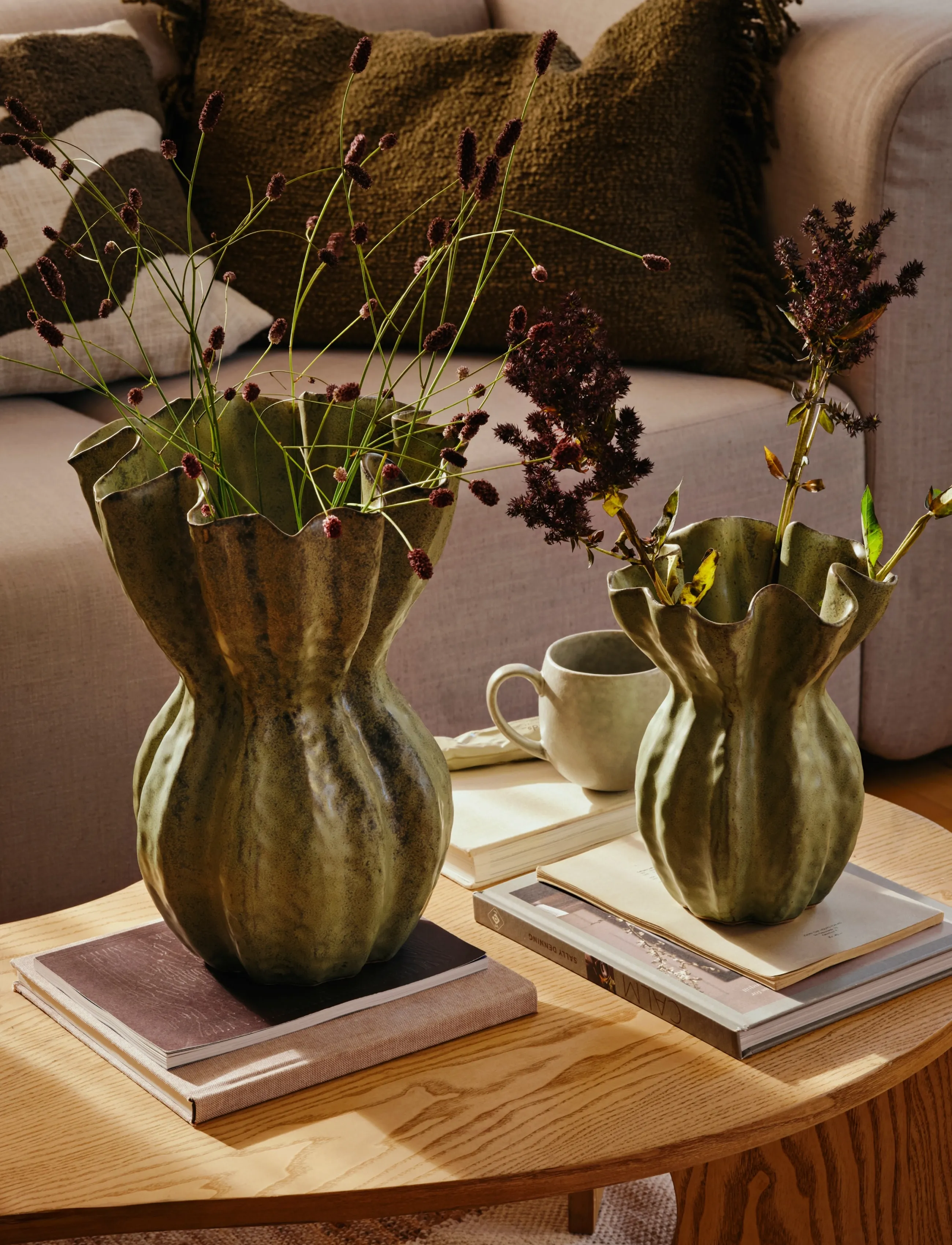 Broste Copenhagen Cori Vase, W 24.6 cm, Vases, Grün - Other Homeware