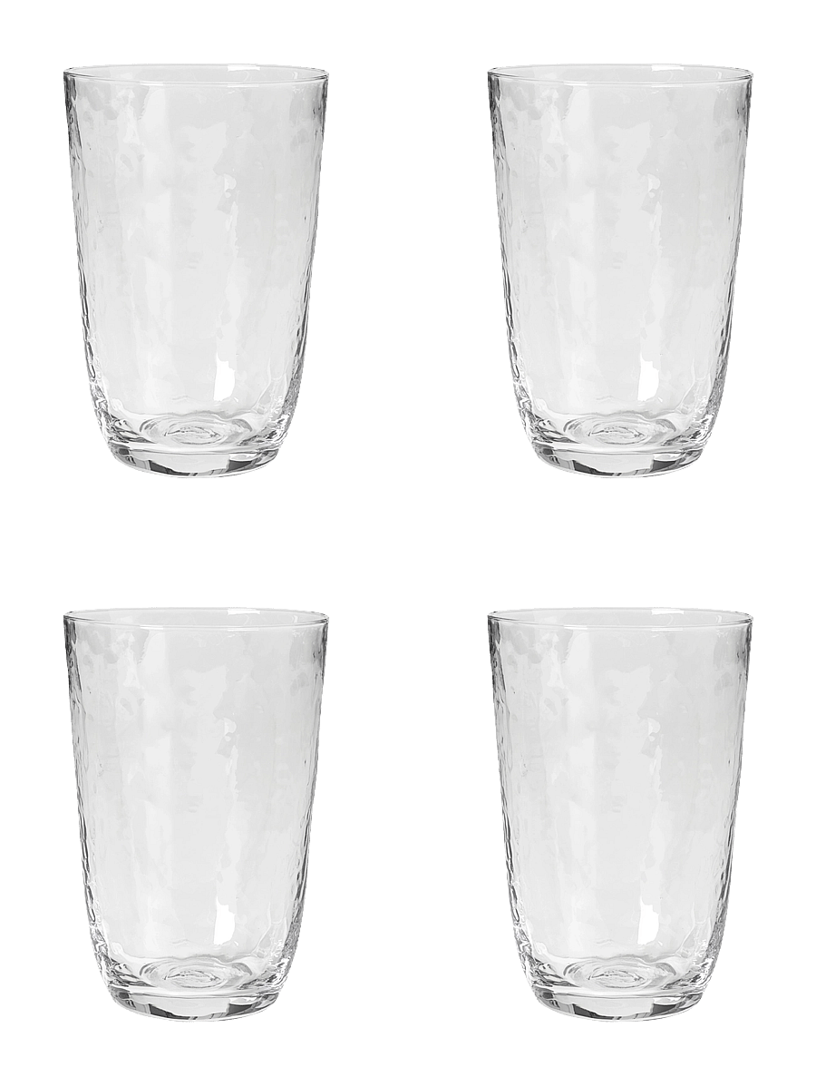 Broste Copenhagen - Drinking glass Hammered - trinkgläser - clear - 0