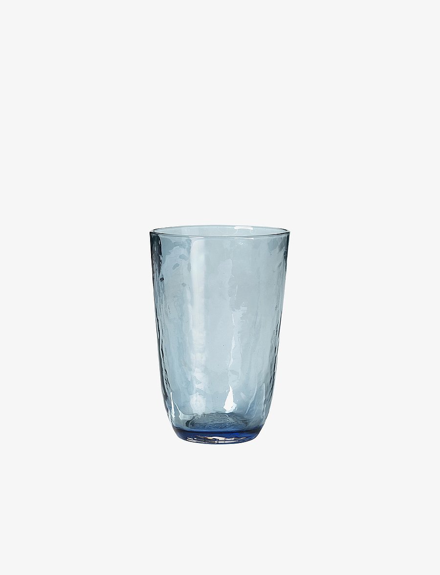 Broste Copenhagen - Drinking glass Hammered - trinkgläser - glass blue - 0