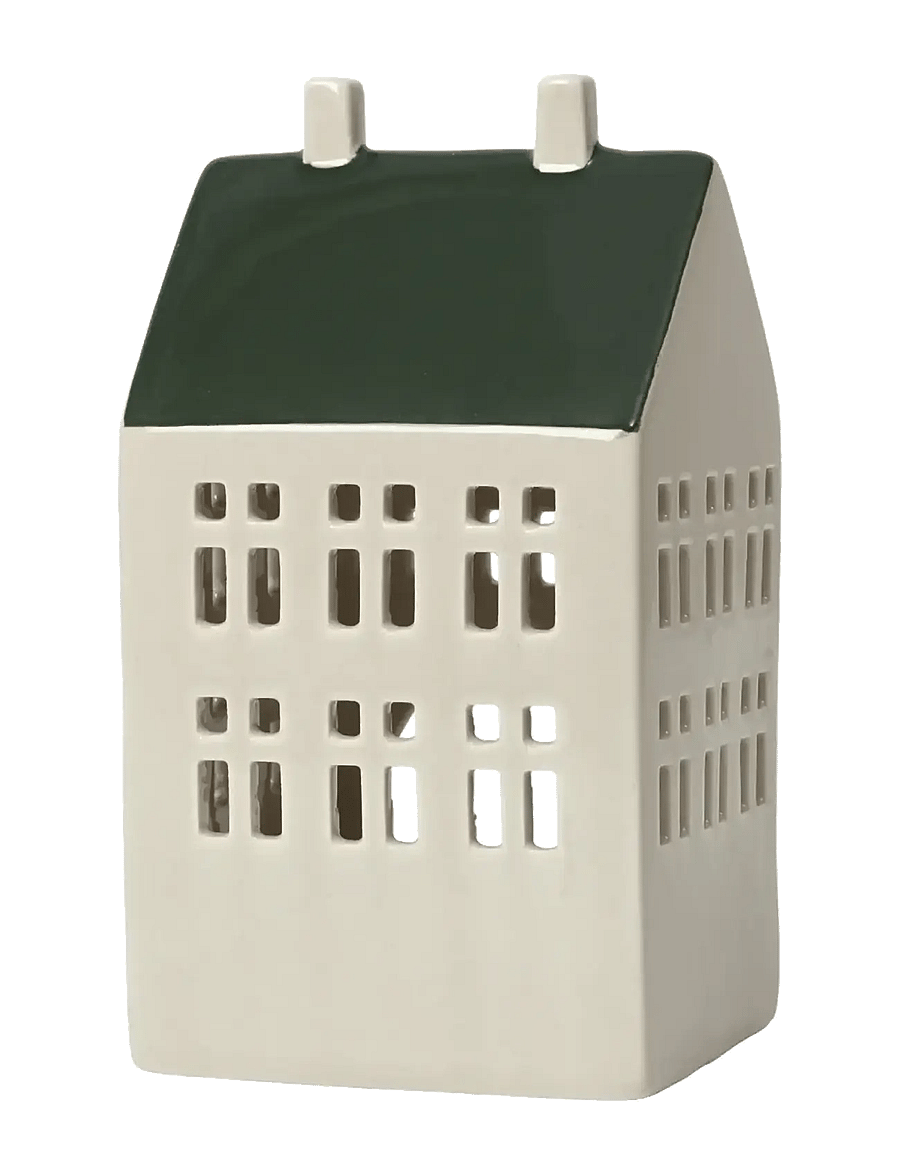 Broste Copenhagen - Bo Candle House - ziemassvētku rotājumi - grape leaf green/light beige - 1