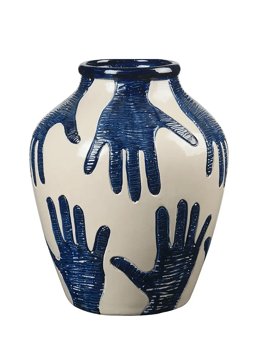 Broste Copenhagen - Mime Vase - vaasid - intense blue / rainy day - 1
