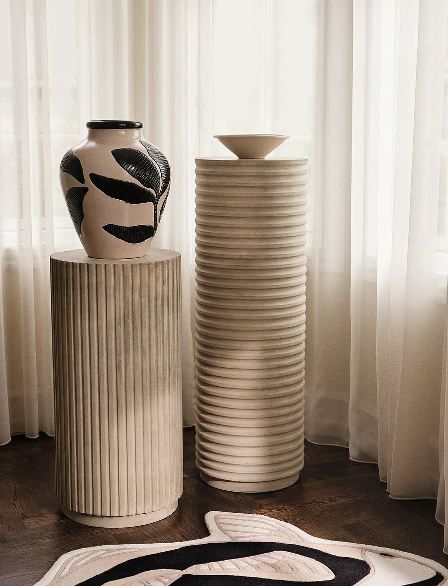 Broste Copenhagen - Herbert Vase - vasen - black/rainy day grey - 0