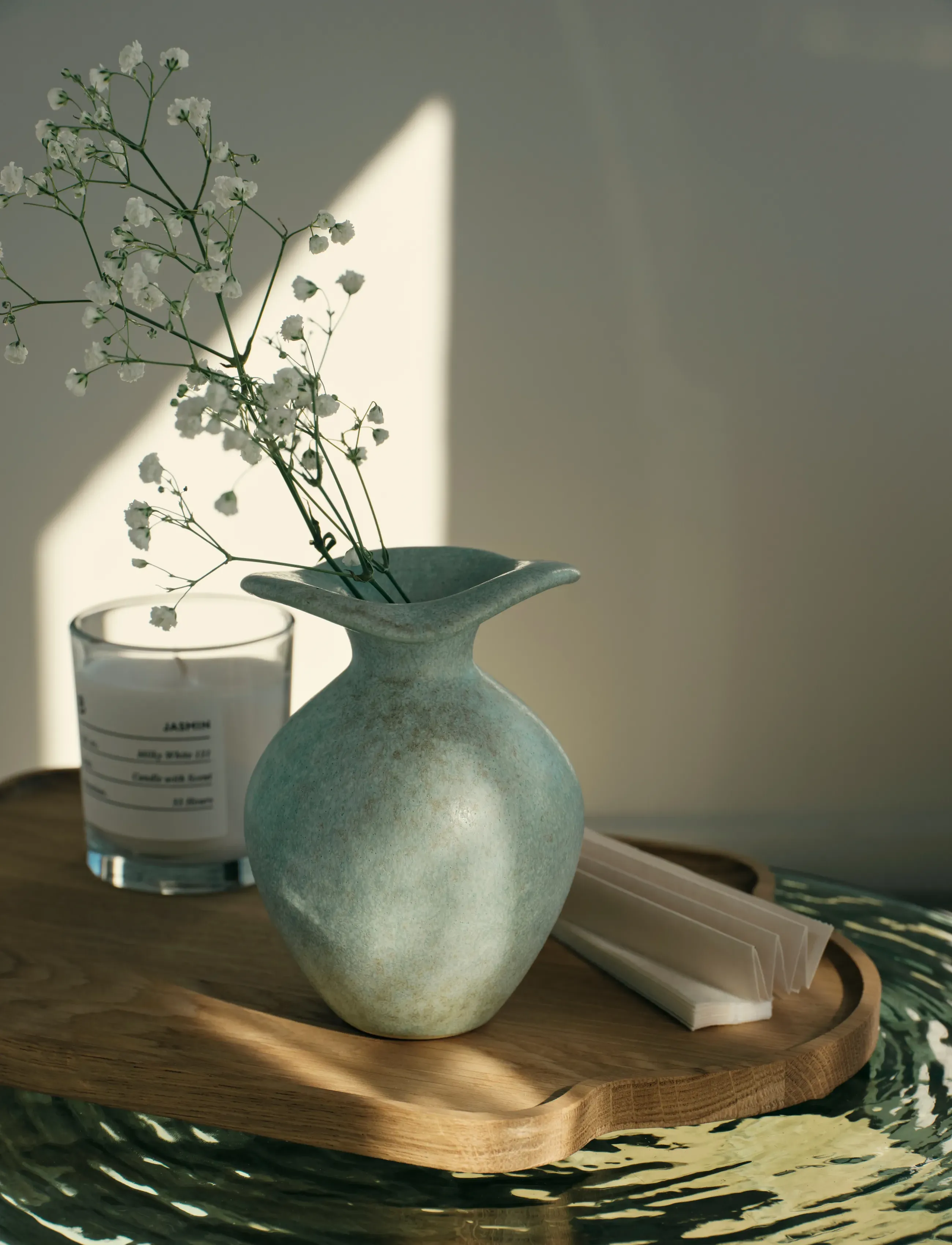 Broste Copenhagen Florentina Vase Xs, H 14 cm, Vases, Grün - Other Homeware