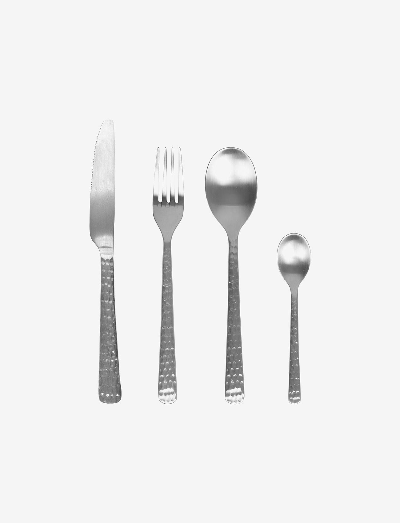 Broste Copenhagen - HUNE Cutlery set - stalo įrankių komplektai - brushed satin hammered - 0