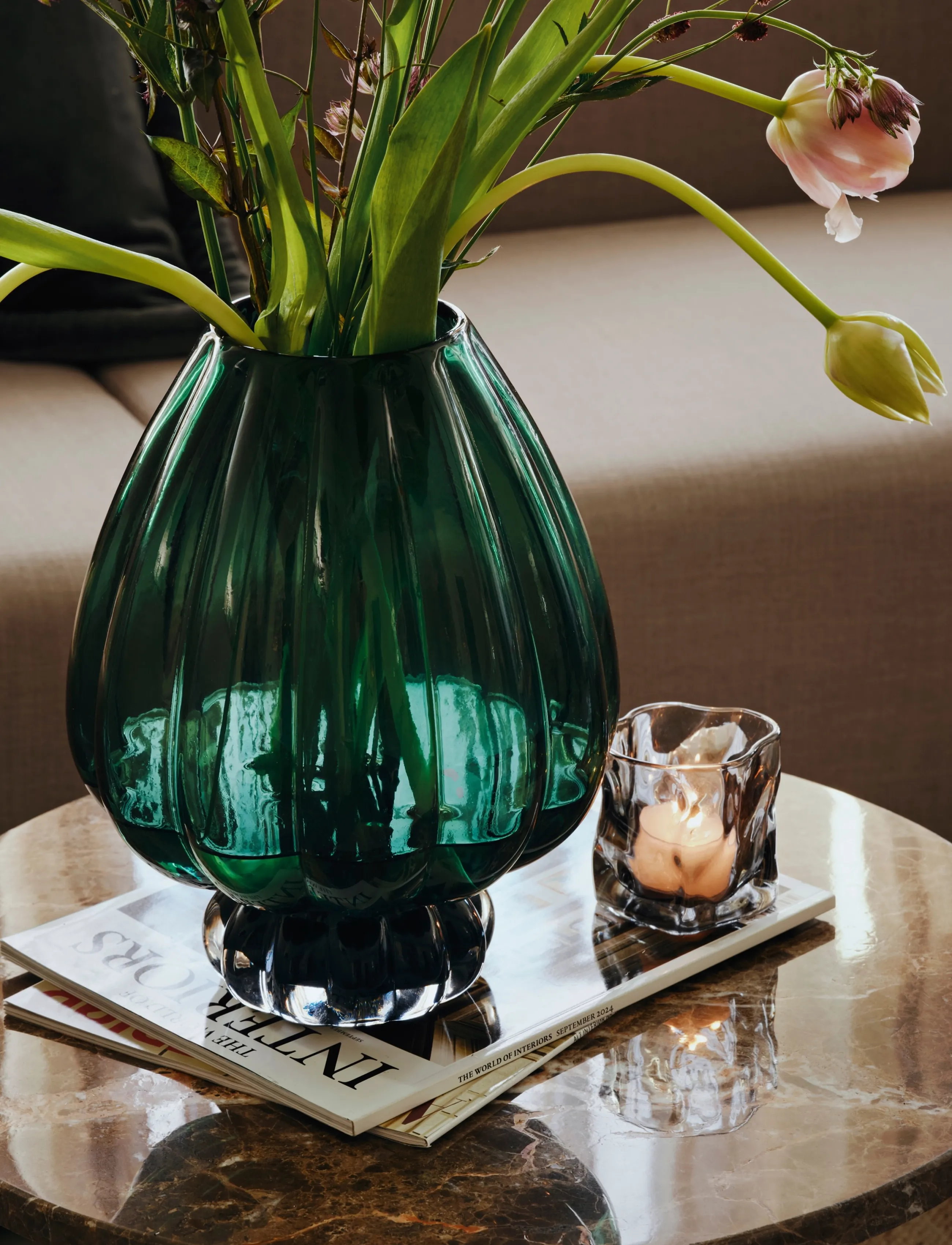Broste Copenhagen Malou Vase, H 29 cm, Vases, Grün - Other Homeware