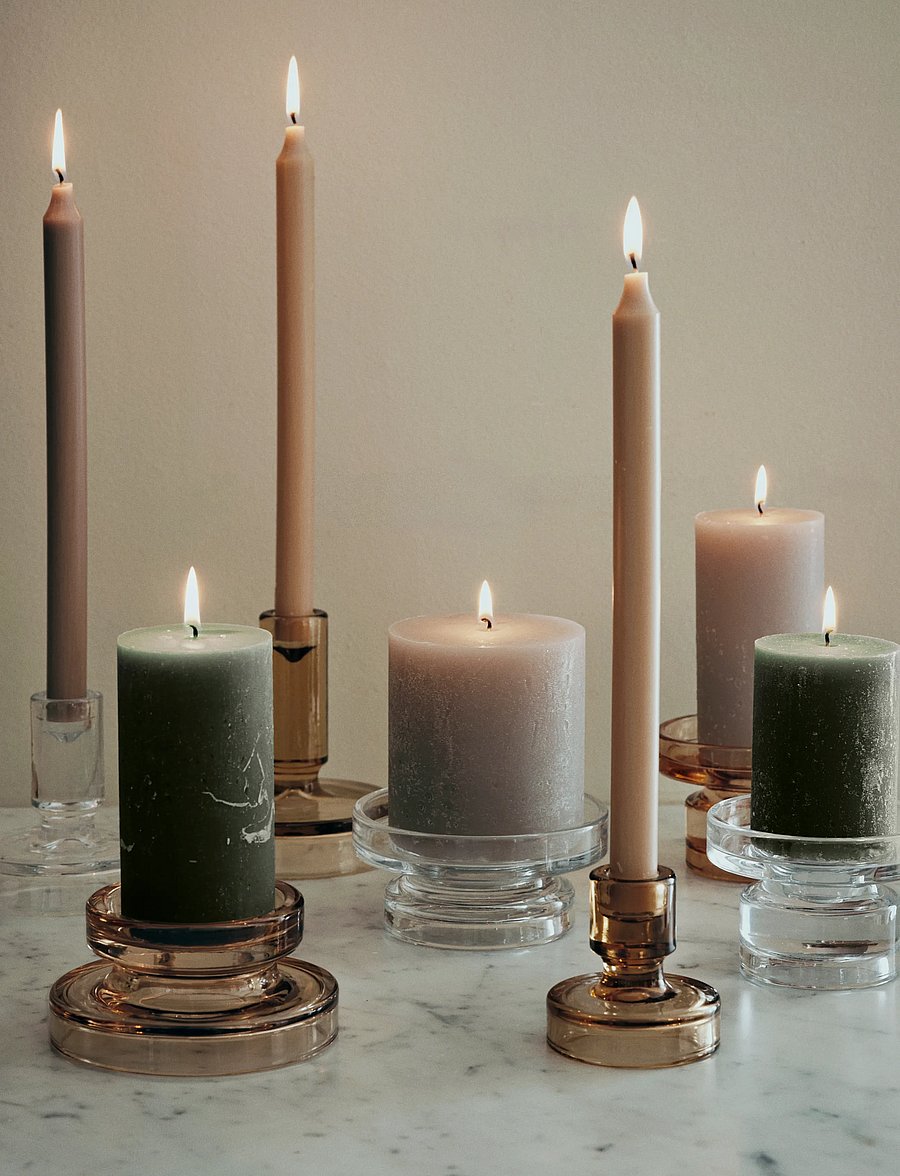 Broste Copenhagen - Petra Candle Holder - küünlajalad - clear - 0