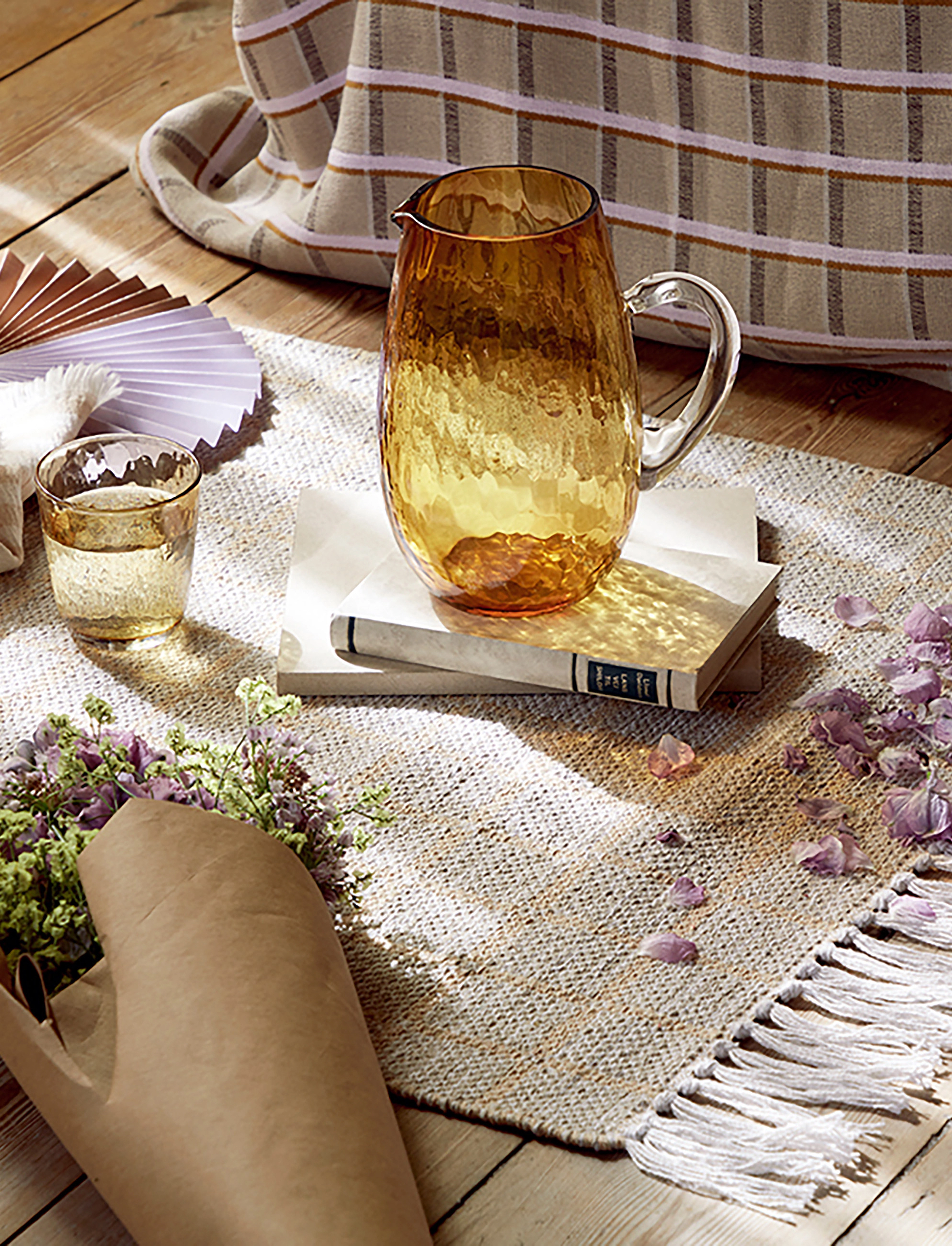 Broste Copenhagen Drikkeglas 'Hammered', 33.5 CL, Glass, Gelb - Drinking Homeware