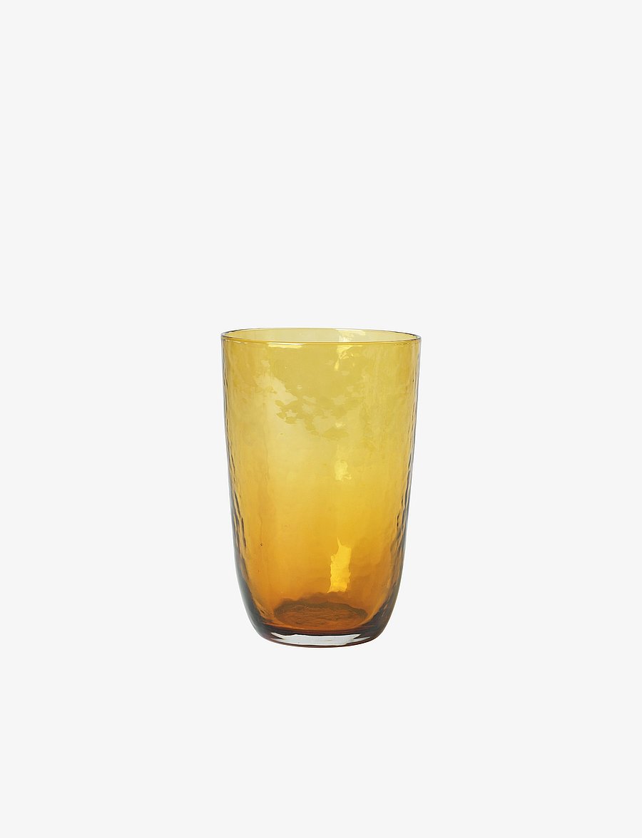 Broste Copenhagen - Drinking glass Hammered - trinkgläser - glass amber - 1