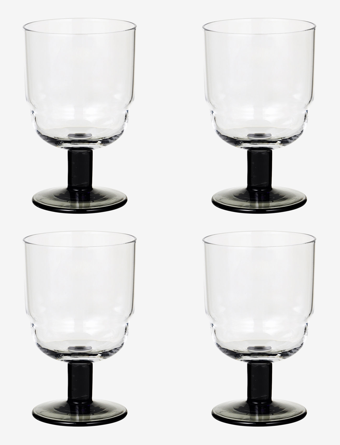 Broste Copenhagen - Nordic Bistro White wine glass - hvidvinsglas - smoke grey/clear - 0