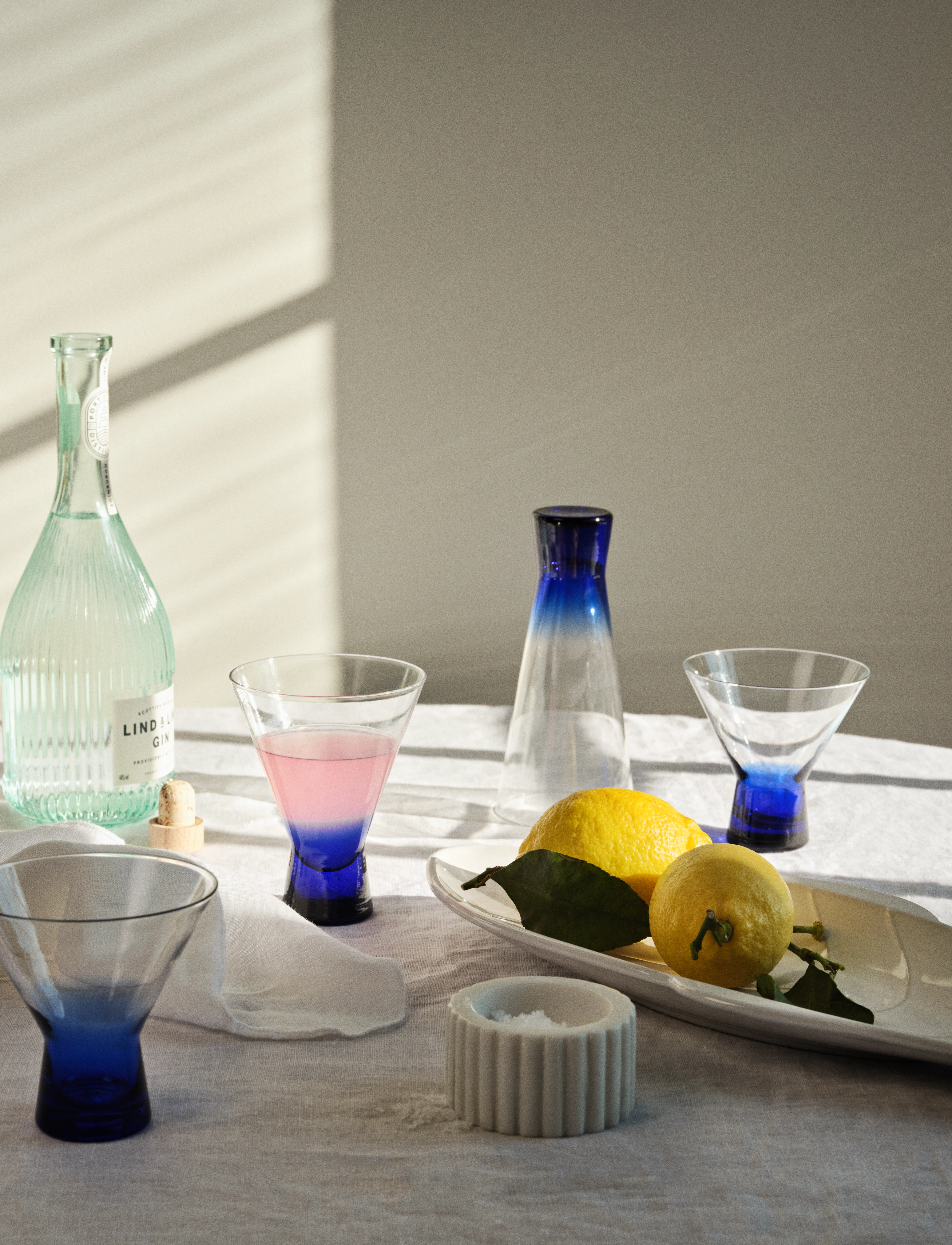 Broste Copenhagen Konus Cocktailglas, 10 CL, Glass, Blau - Cocktail Homeware