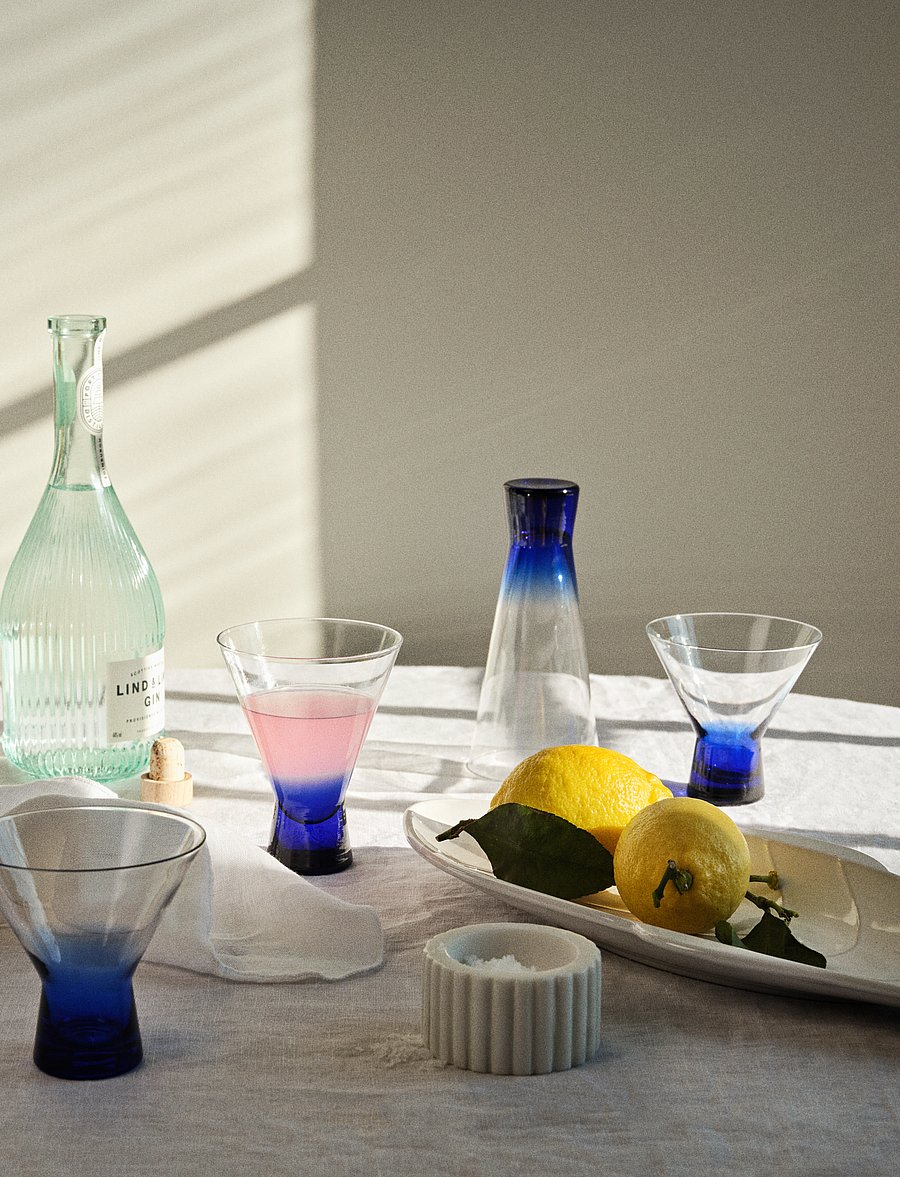 Broste Copenhagen - Konus Cocktail glass - kokteili- ja martiiniklaasid - blue - 0