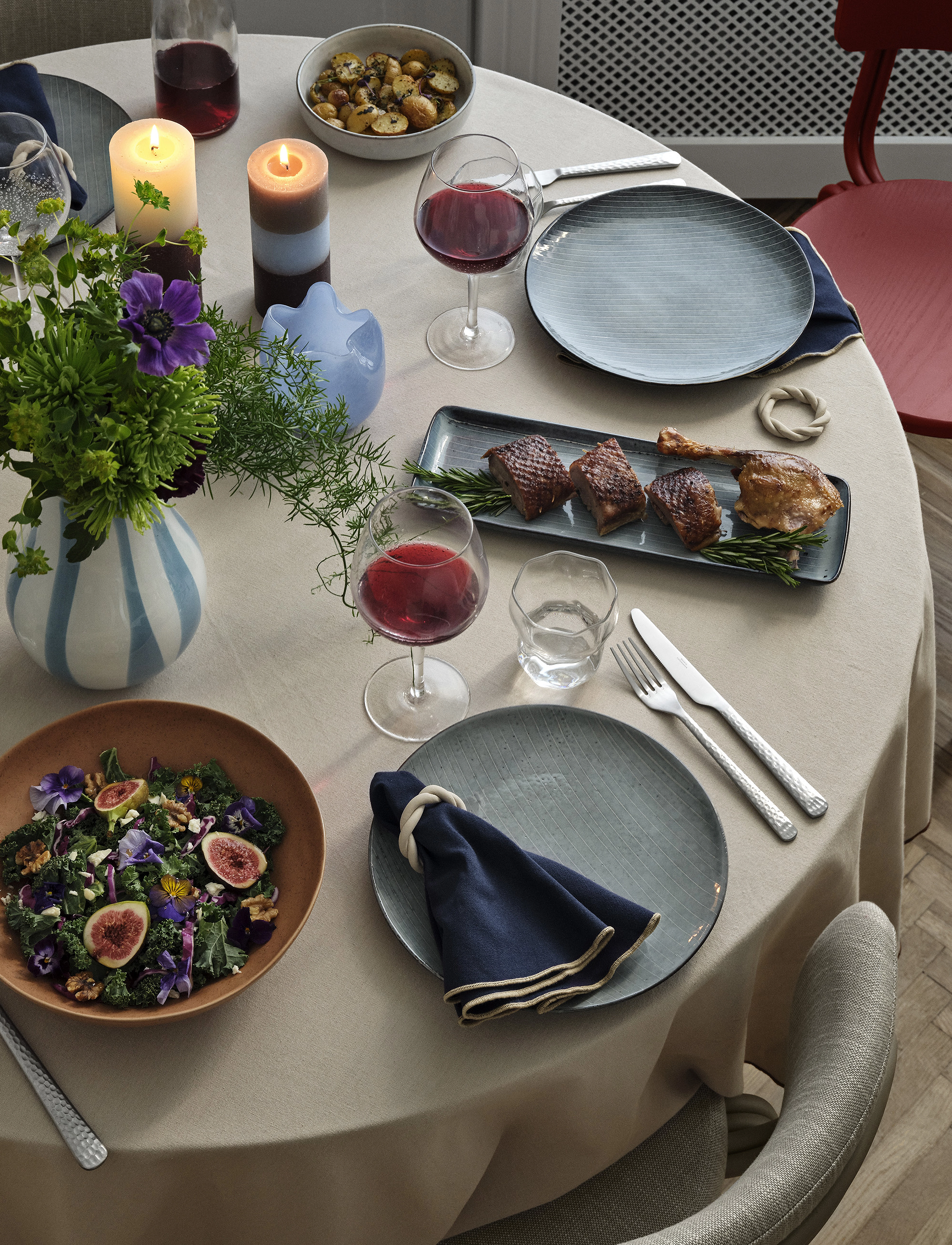 Broste Copenhagen Fad 'Nordic Sea', 12.5X35X2.5 cm, Plates, Blau - Dinner Homeware
