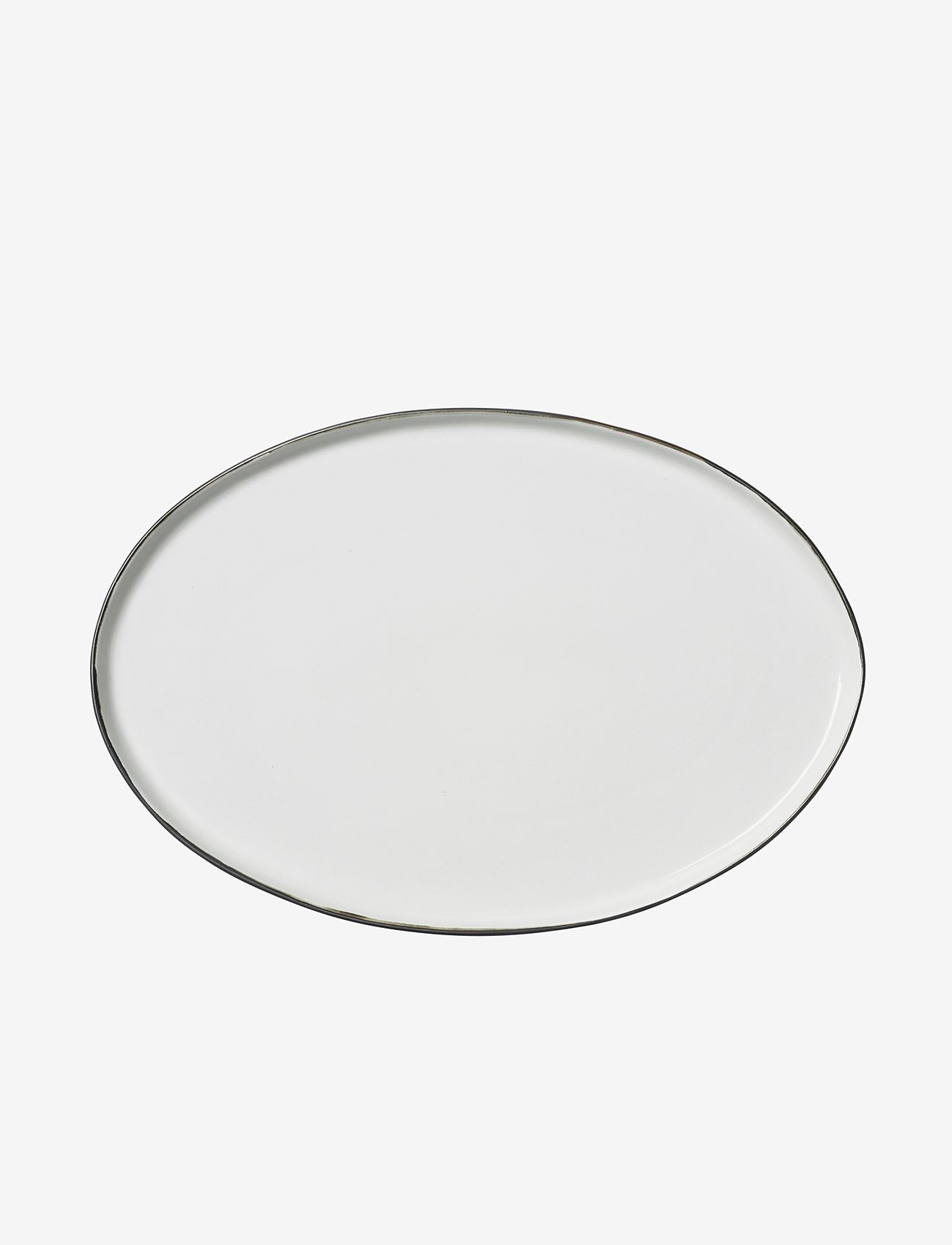 Broste Copenhagen - Plate oval Esrum - ruokalautaset - ivory/grey - 0