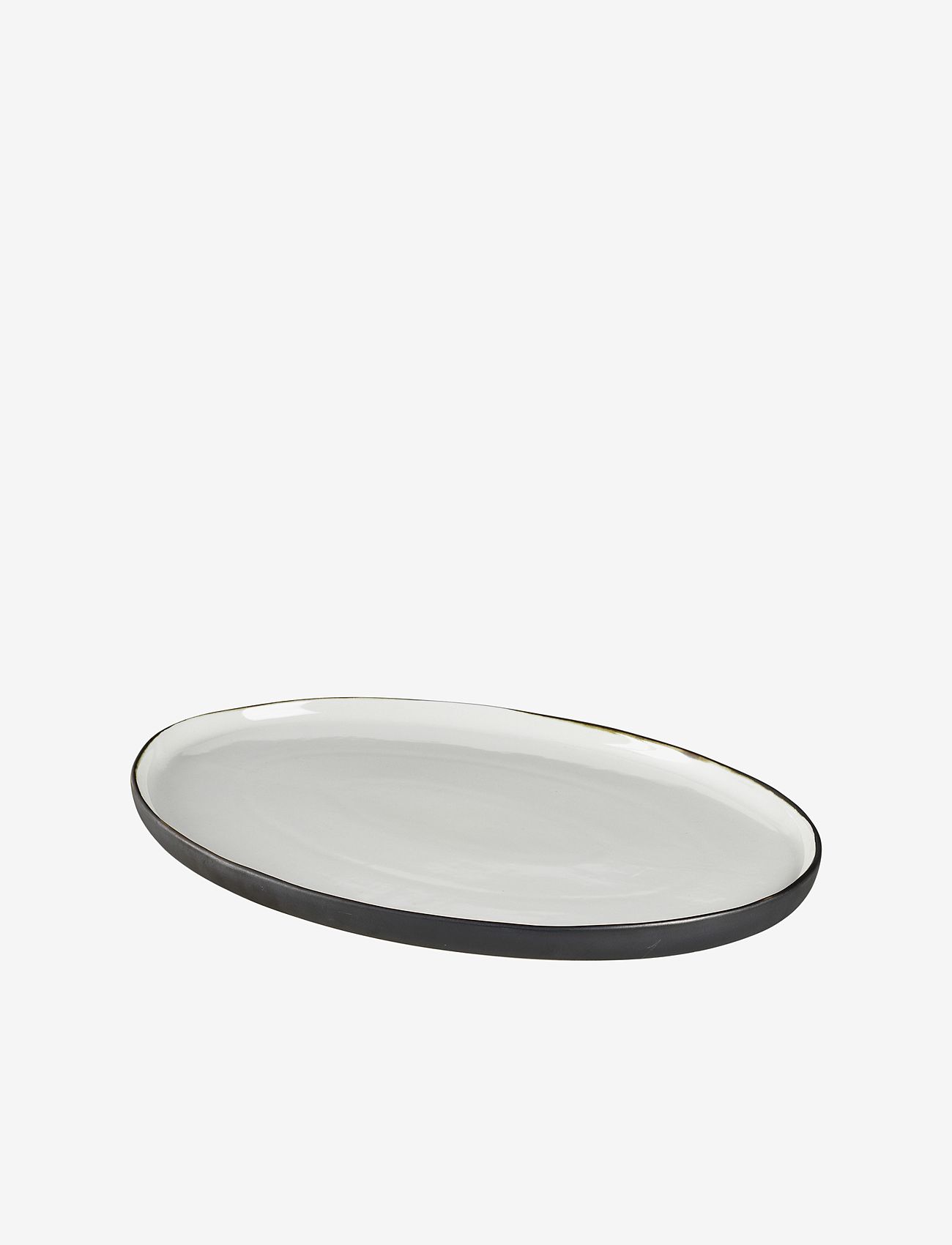 Broste Copenhagen - Plate oval Esrum - mājai - ivory/grey - 1