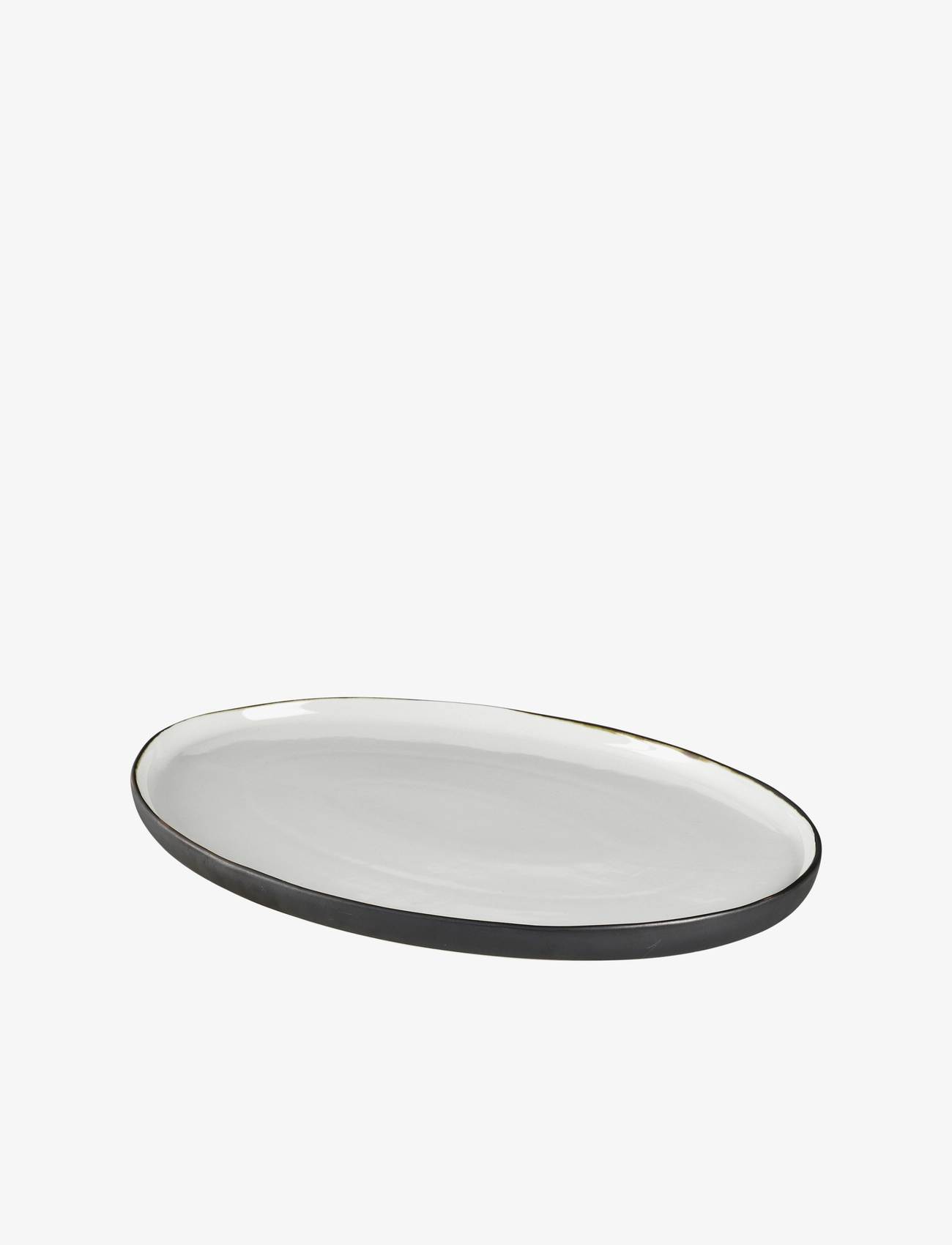 Broste Copenhagen - Plate oval Esrum - ivory/grey - 1