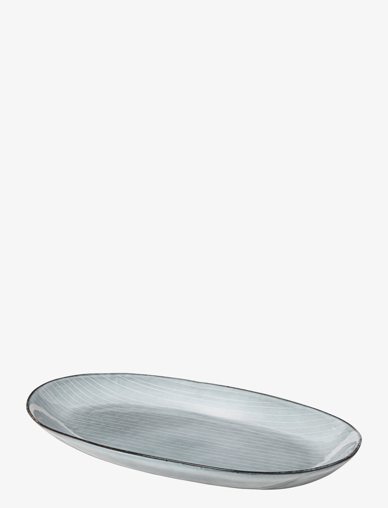 BROSTE COPENHAGEN Fad Oval 'Nordic Sea' Stentøj Grau - Ø 17 CM - Unisex