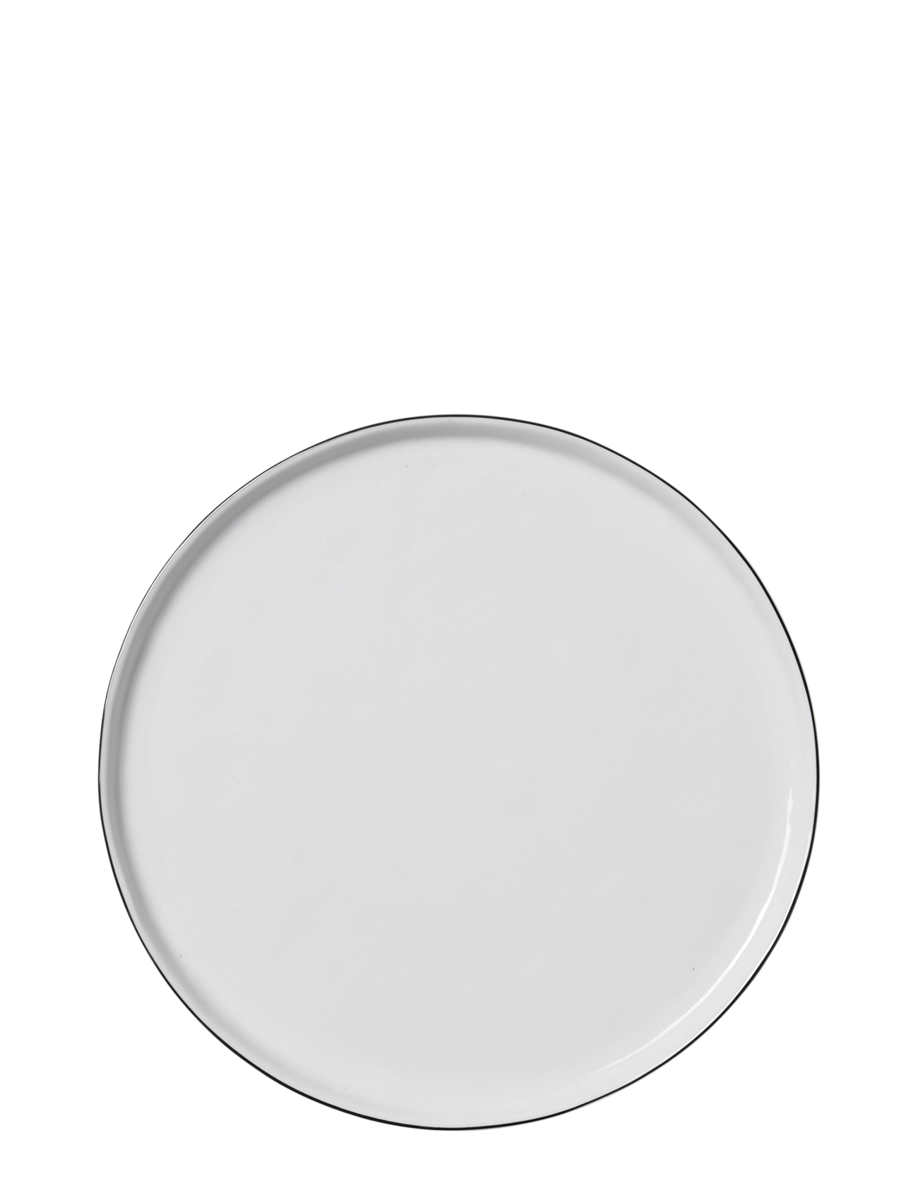 Broste Copenhagen Salt Dinner Plate - Speiseteller - WHITE W/BLACK RIM / cream
