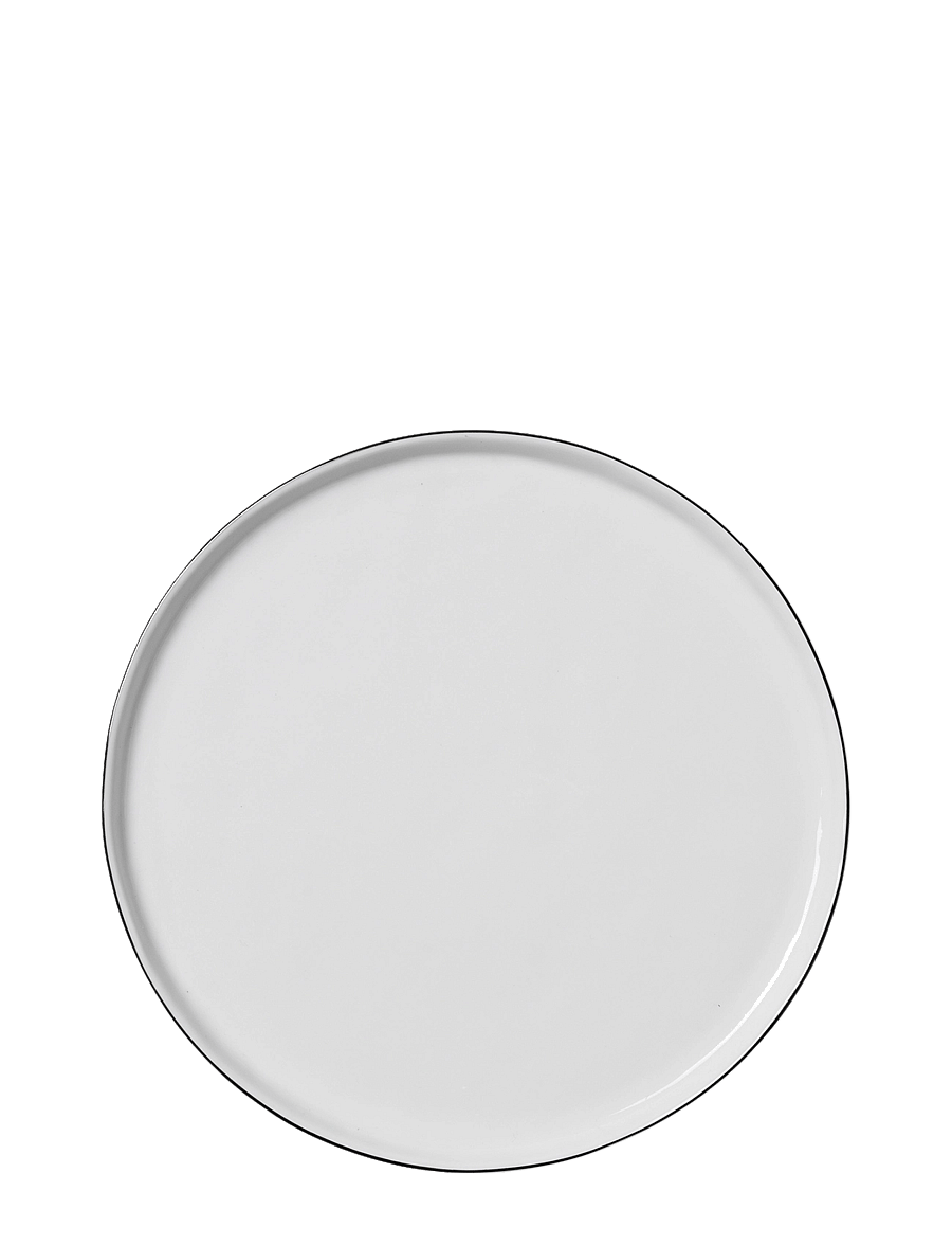 Broste Copenhagen - Salt Dinner Plate - dinner plates - white w/black rim - 1