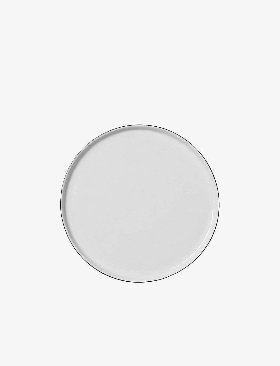 Broste Copenhagen - Salt Dinner Plate - praetaldrikud - white w/black rim - 1