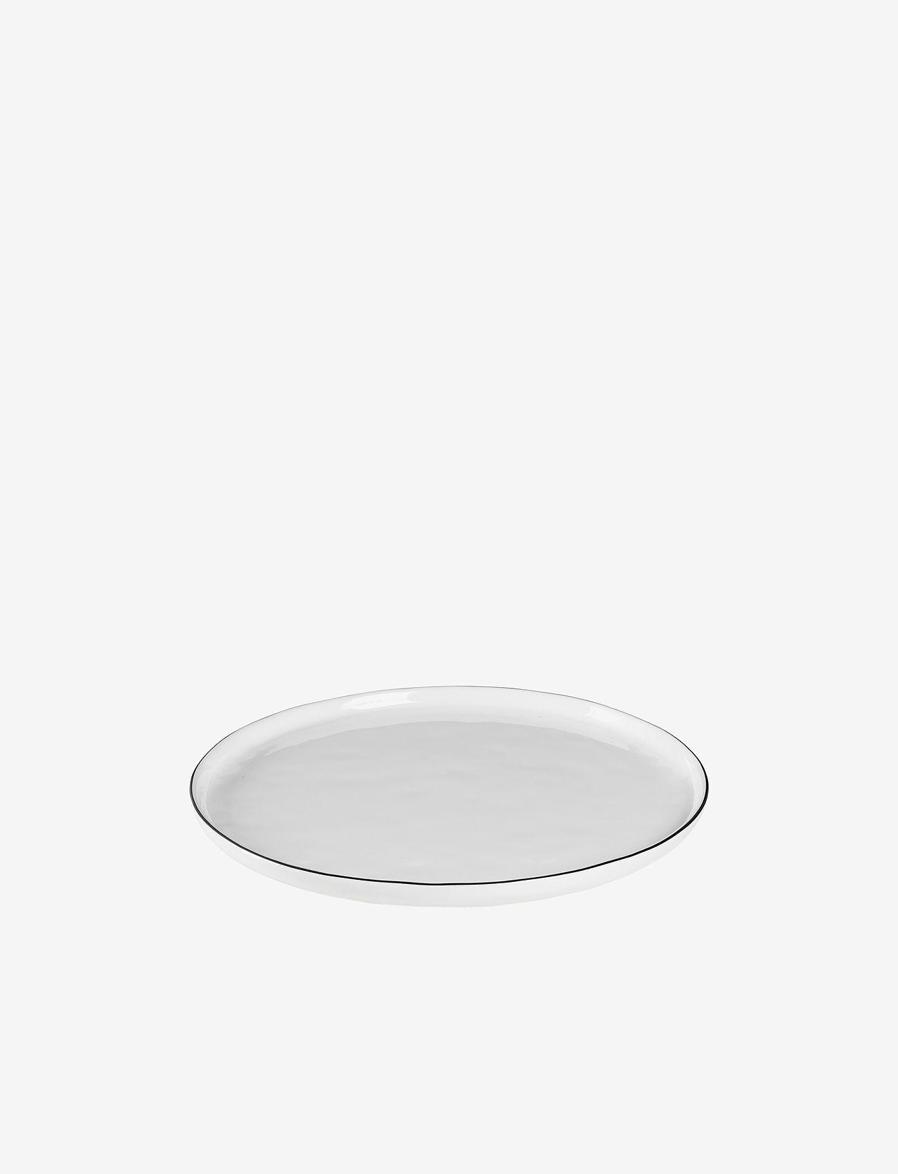 Broste Copenhagen - Dinner plate Salt - zemākās cenas - white w/black rim - 1