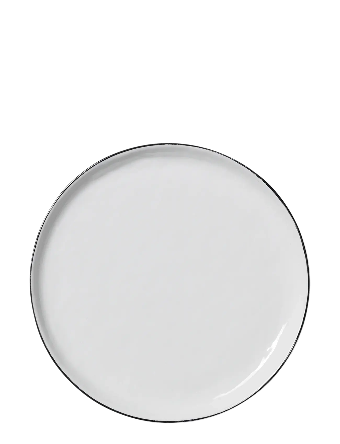 Broste Copenhagen Plate Salt - Frühstücksteller - WHITE W/BLACK RIM / multi