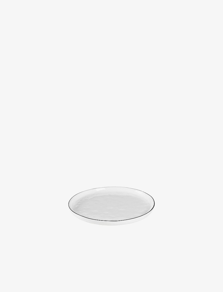 Broste Copenhagen - Plate Salt - frühstücksteller - white w/black rim - 2