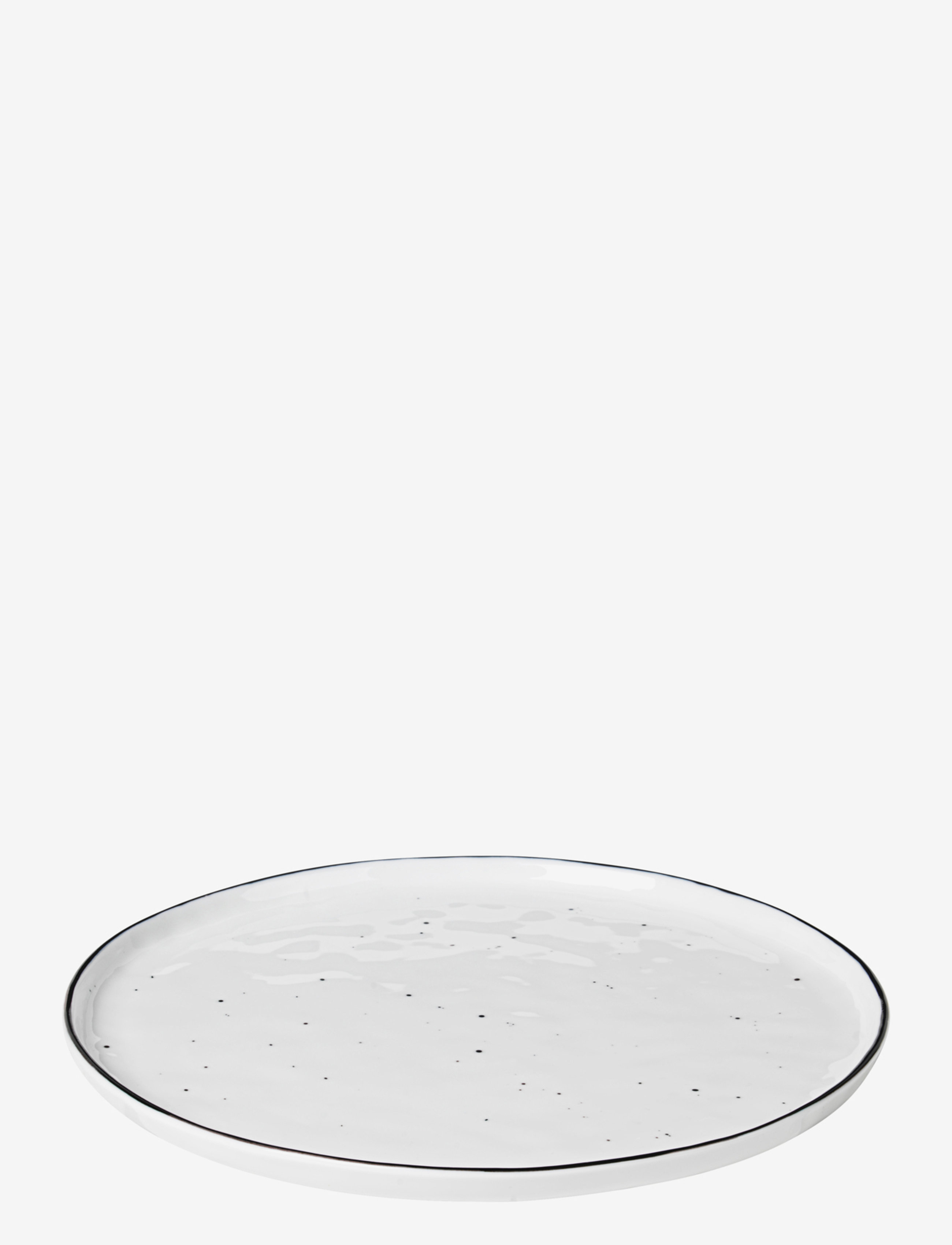 Broste Copenhagen Dinner plate Salt - Broste Copenhagen - WHITE W/BLACK RIM+DOTS / multi