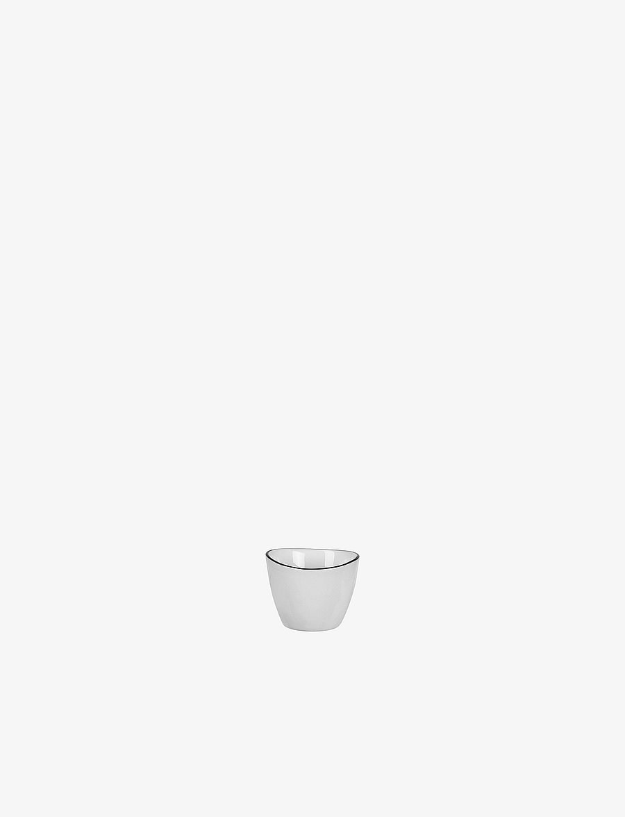 Broste Copenhagen - Salt Egg cup - eierbecher - white w/black rim - 0