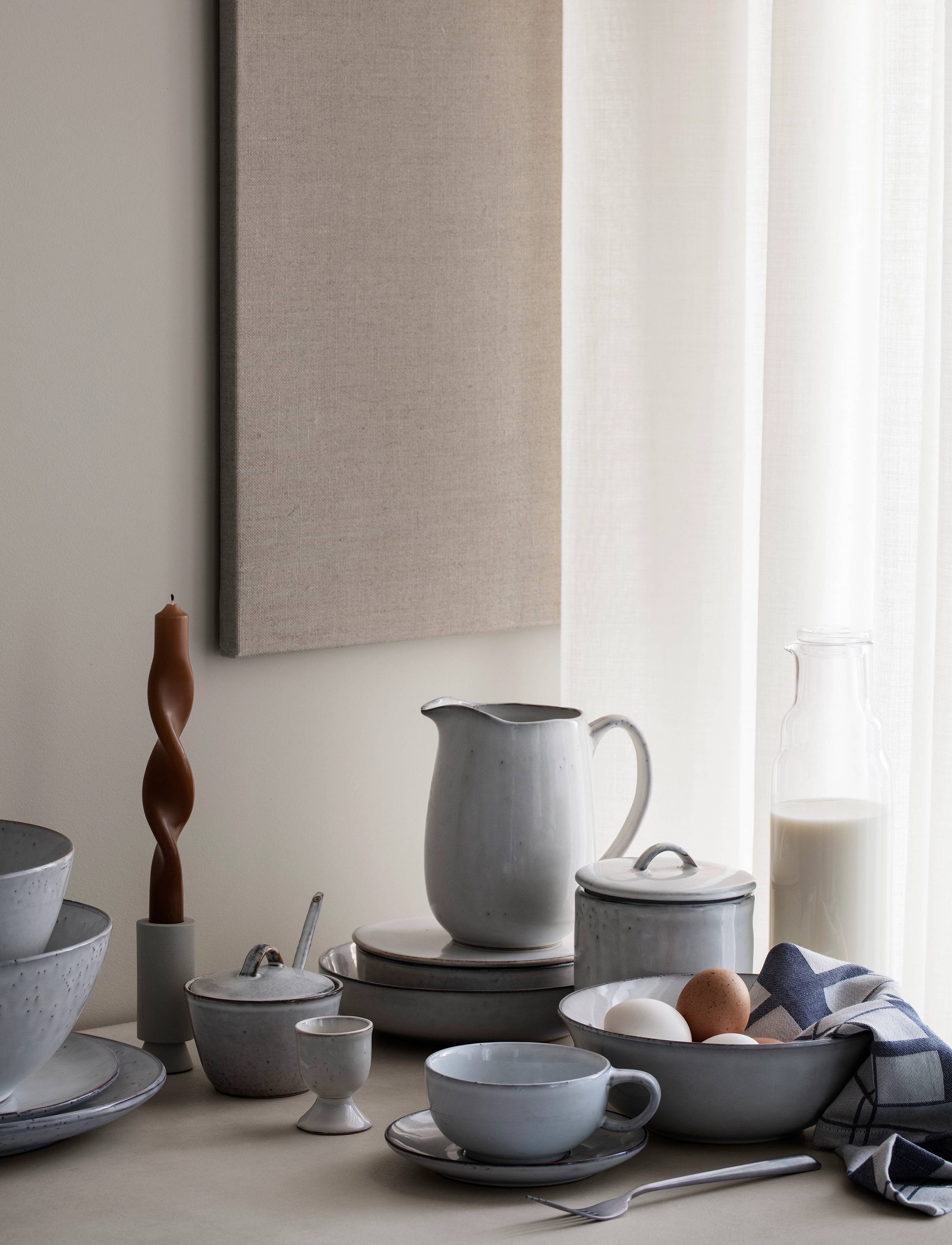 Broste Copenhagen Beholder M/Låg 'Nordic Sand', 100 CL, Kitchen Storage, Grau - Jars, Homeware