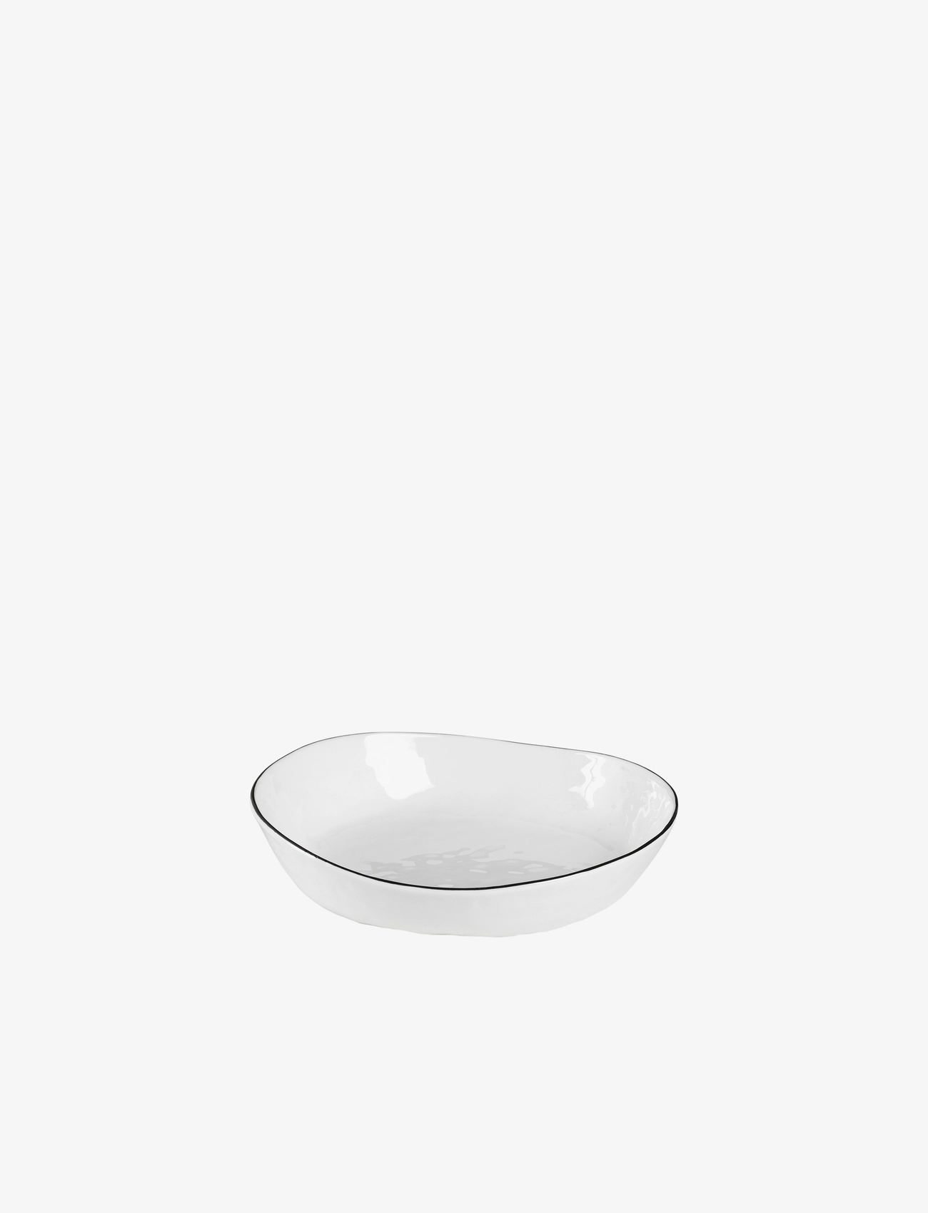 Broste Copenhagen Bowl Salt - Salatschüsseln - WHITE W/BLACK RIM / white