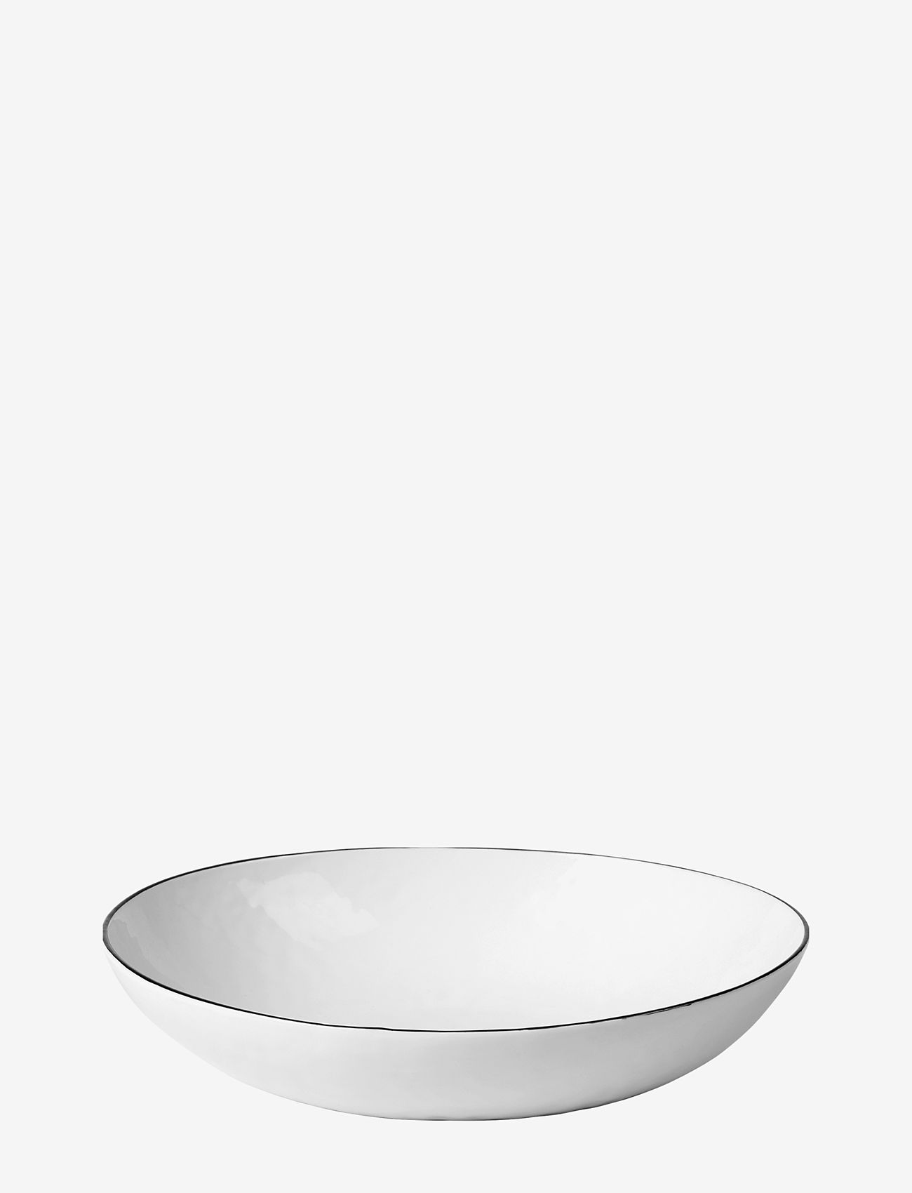 Broste Copenhagen - Salt Skål - köp efter pris - white w/black rim - 0
