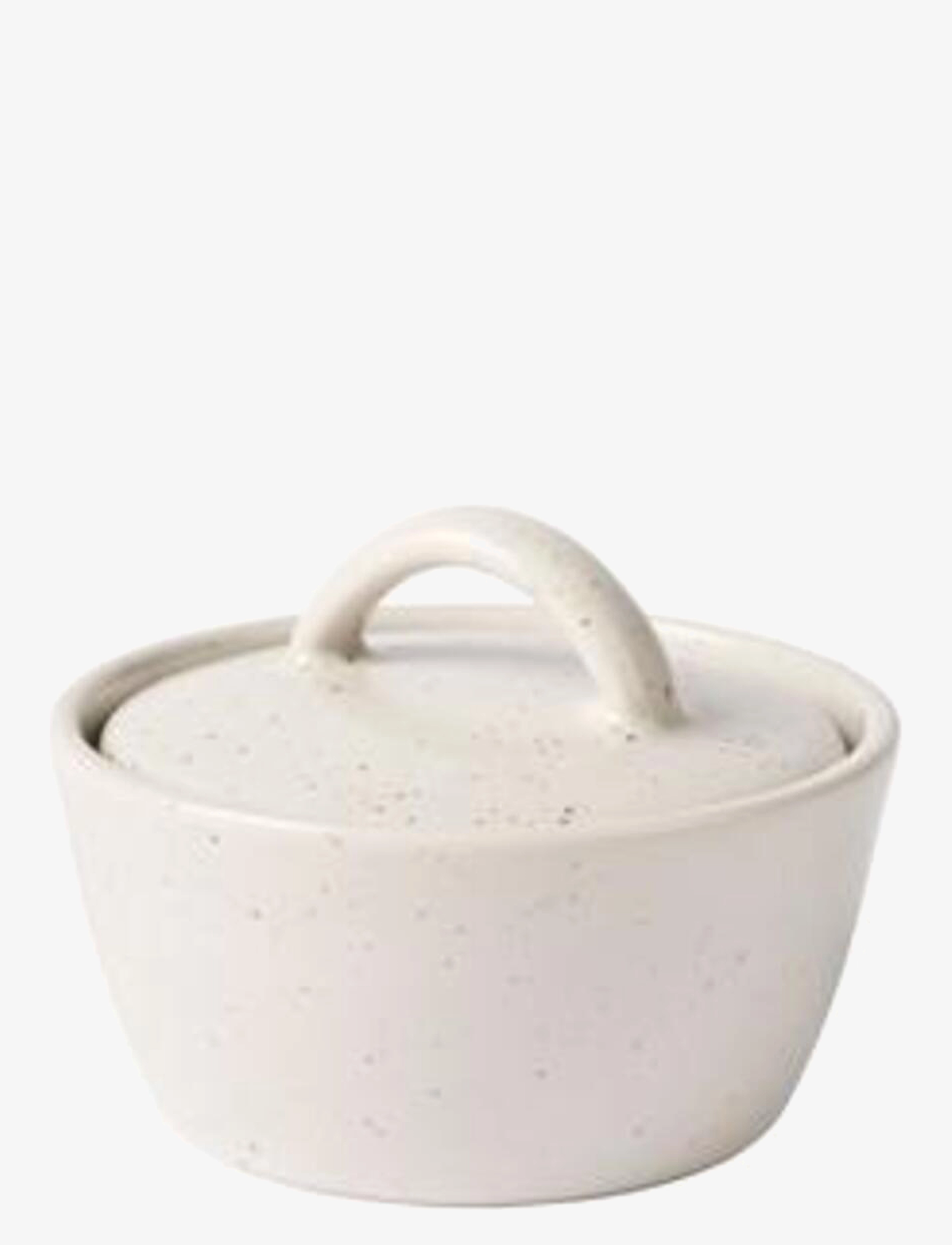Broste Copenhagen Nordic Vanilla Bowl With Lid, Decorative Platters, Creme, Str: Ø 8 cm
