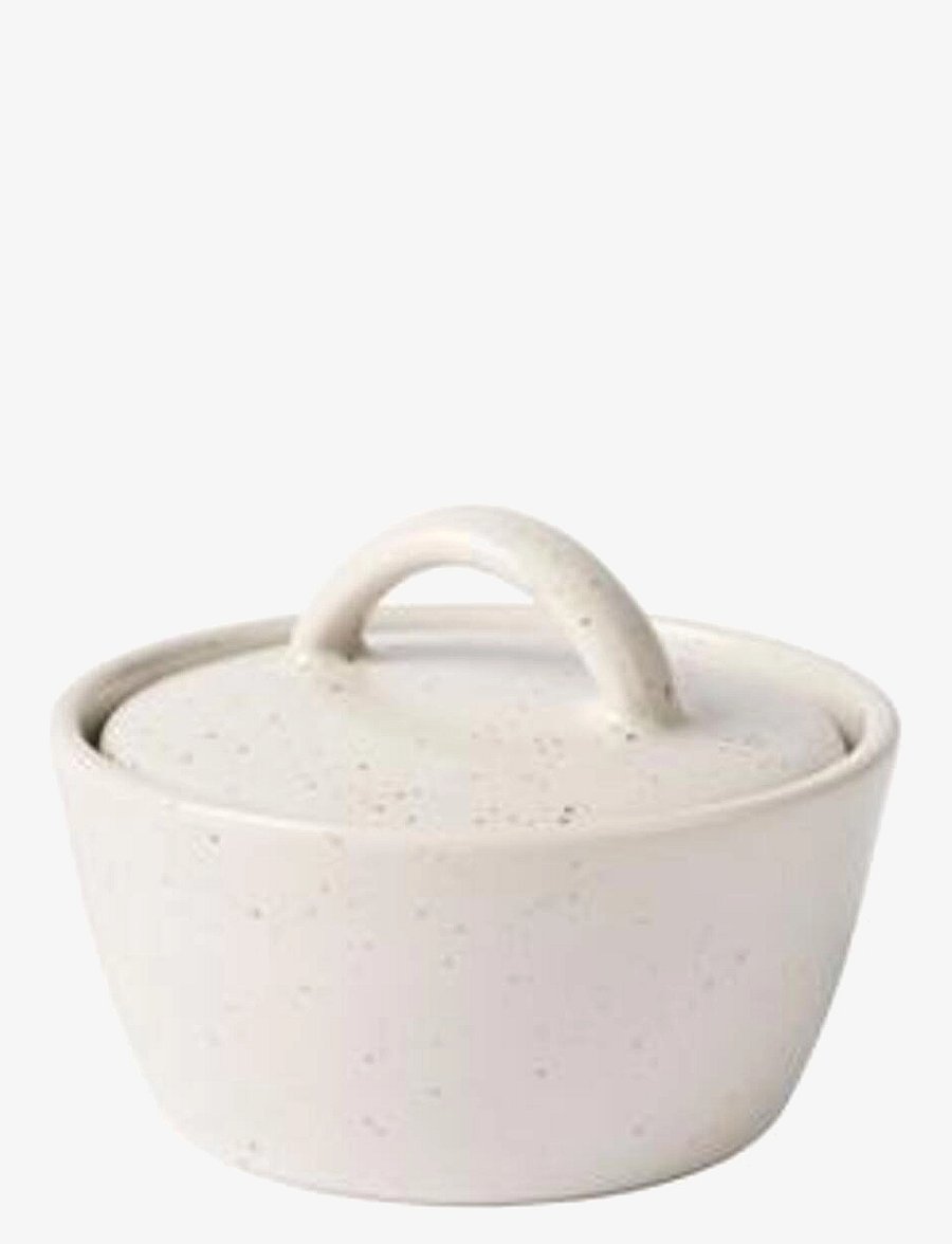 Broste Copenhagen - Nordic Vanilla Bowl with Lid - dekoratiivsed vaagnad - cream w. grains - 0