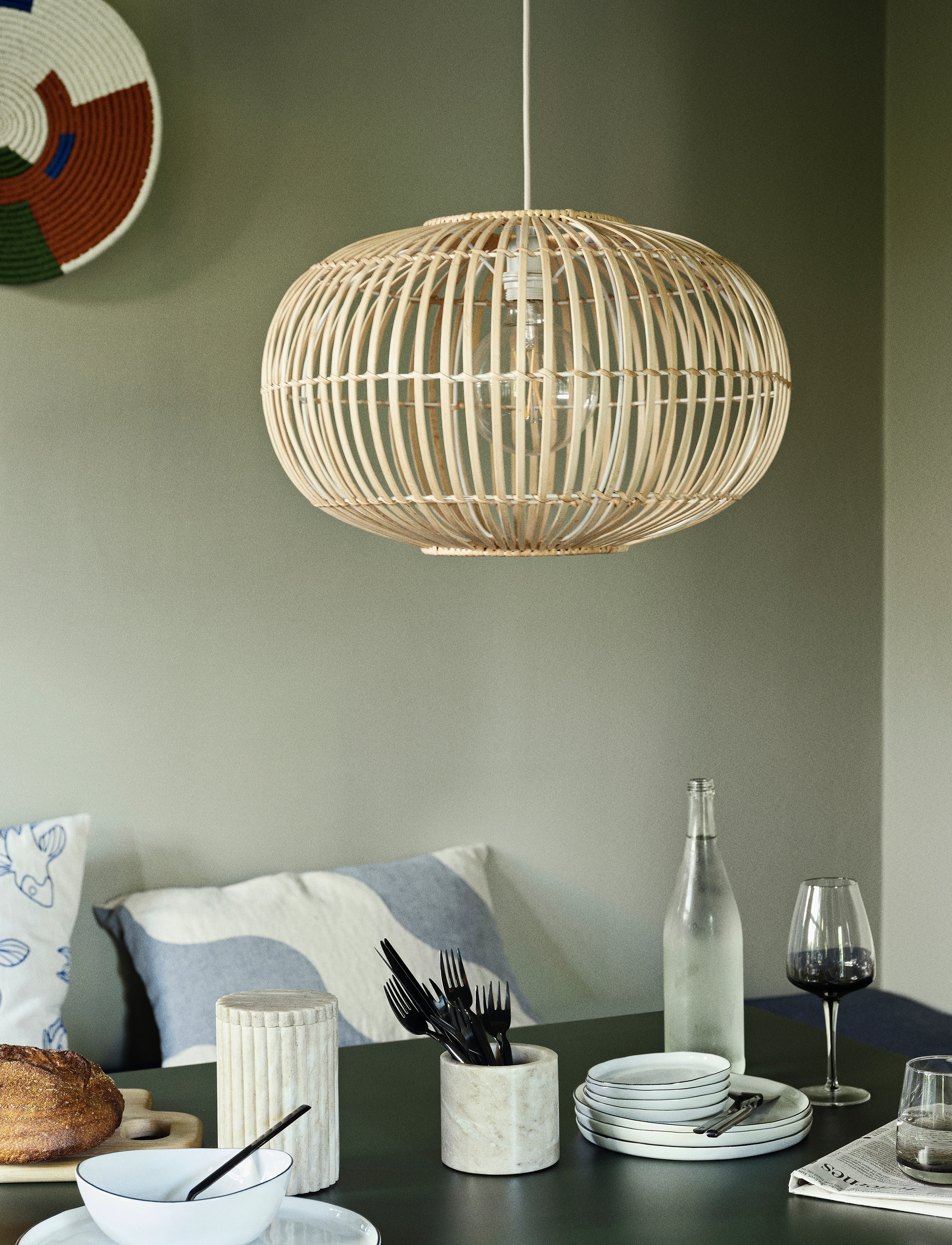Broste Copenhagen Lampeskærm 'Zep' Til Ophæng, Ø38 cm, Brown, Belysning > Lampeskærme, Unisex