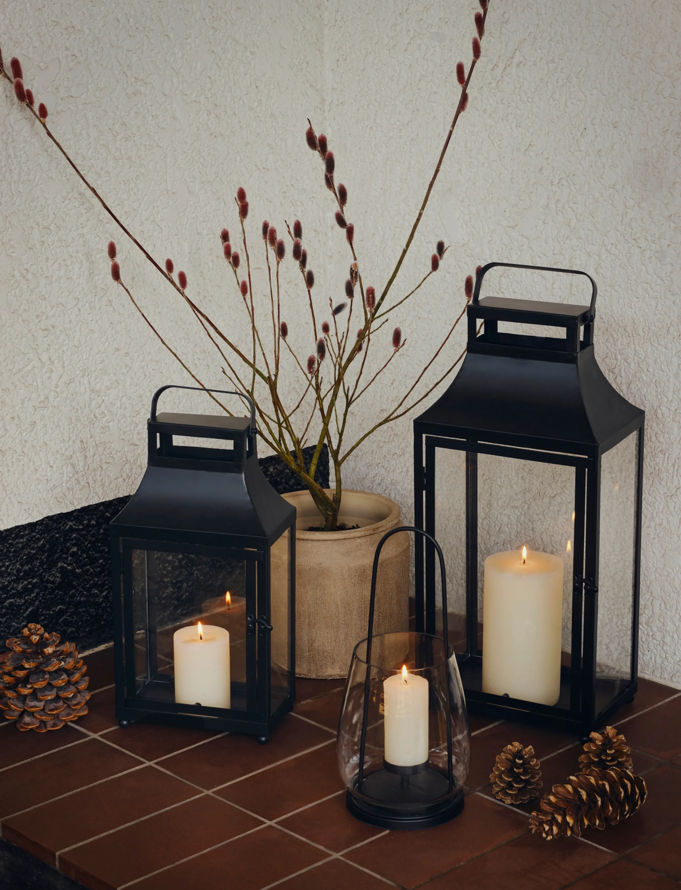 Broste Copenhagen Lou Lantern, H 40 cm, Outdoor Lighting, Schwarz - Lanterns, Homeware