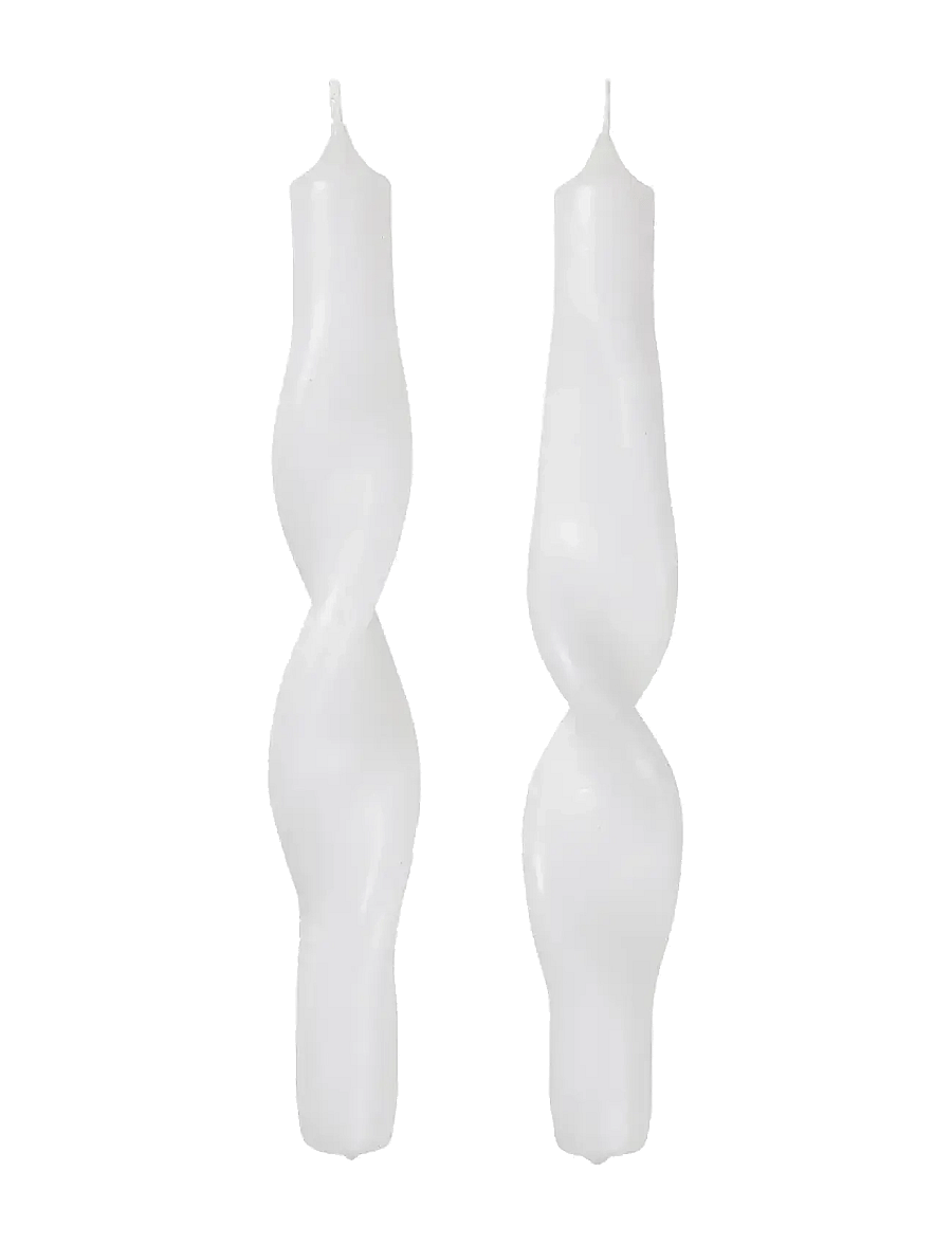 Broste Copenhagen - Twist Taper Candle - tischkerzen - pure white - 0