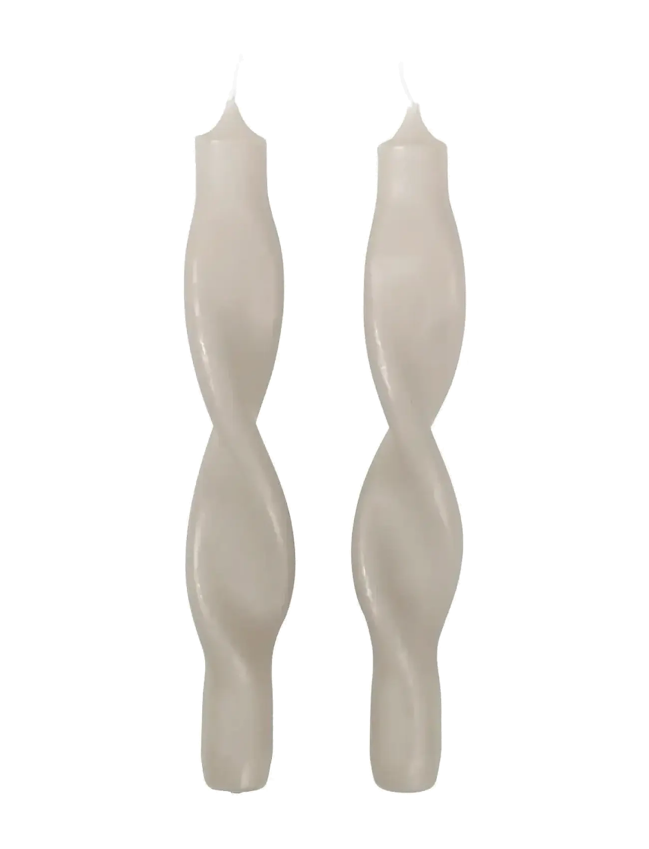 Broste Copenhagen Twist Taper Candle, H:23 cm, Candles, Grau - Pillar Homeware