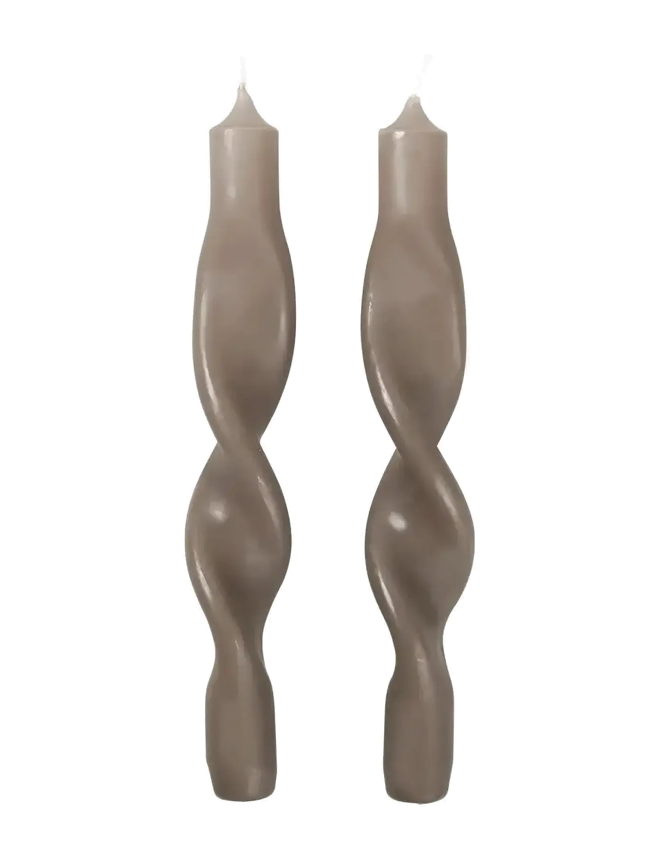 Broste Copenhagen Twist Taper Candle, H:23 cm, Candles, Grau - Pillar Homeware