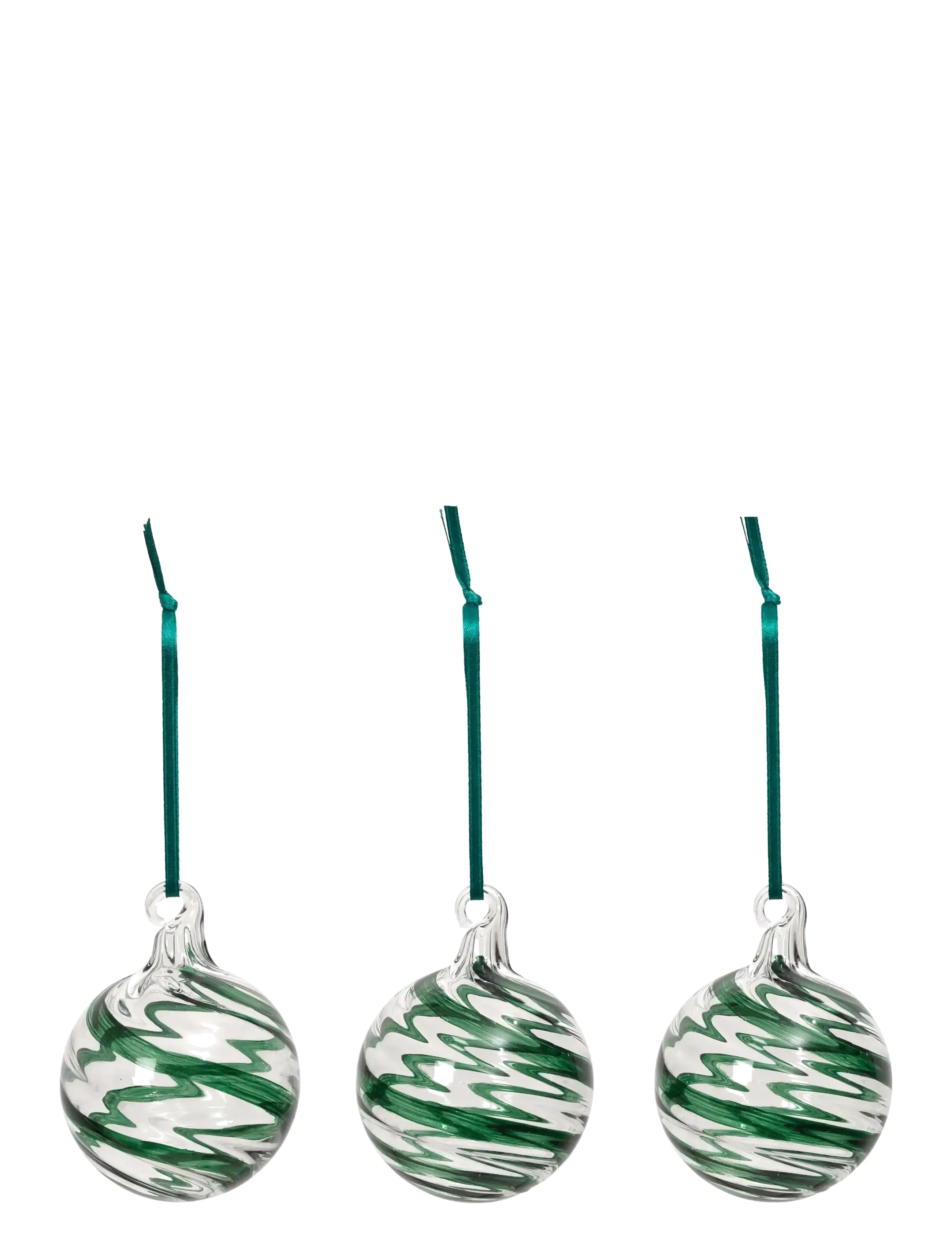 Broste Copenhagen Swirl Ornaments - Christmas - DEEP FOREST/CLEAR / green