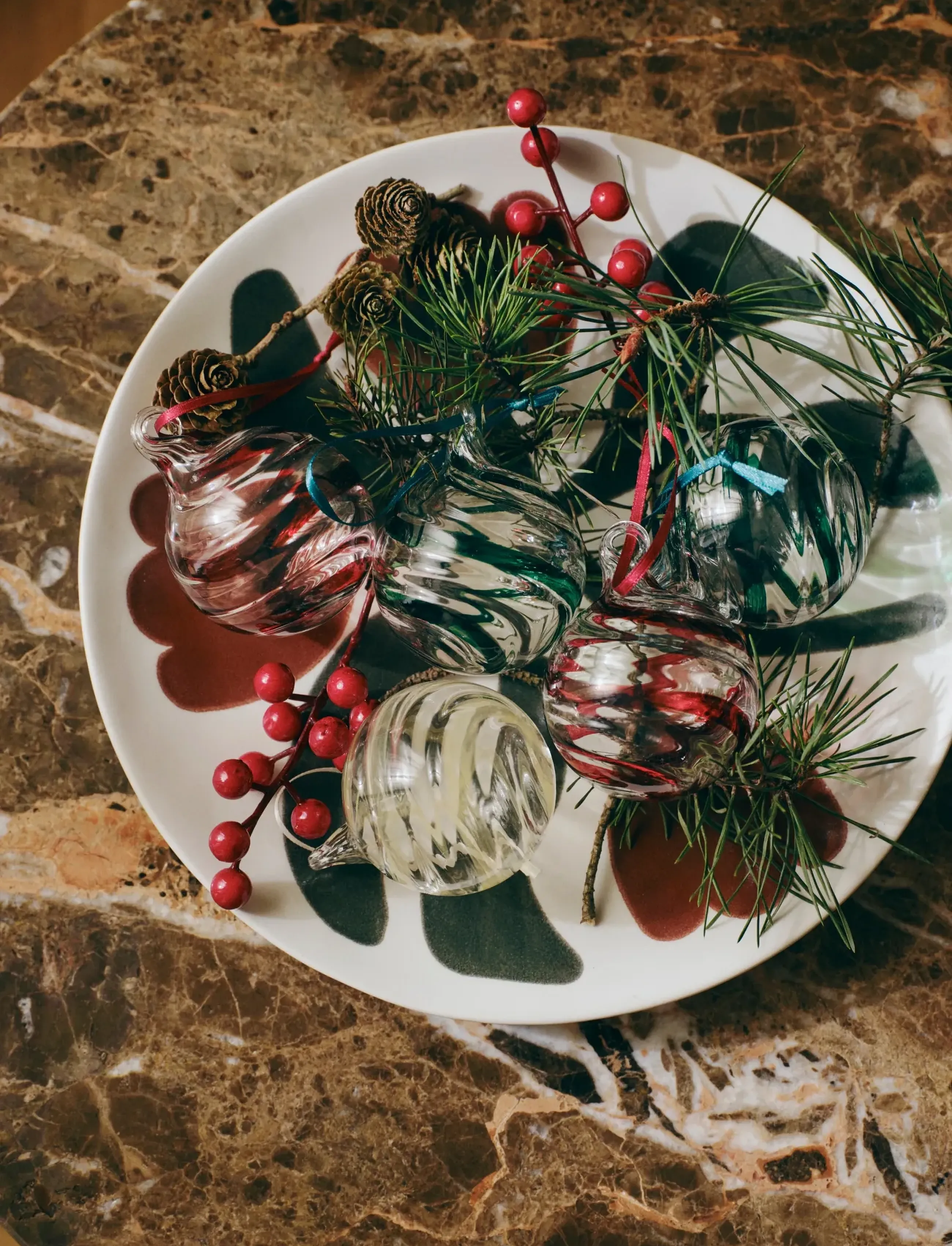 Broste Copenhagen - Swirl Ornaments - off white/clear - 0