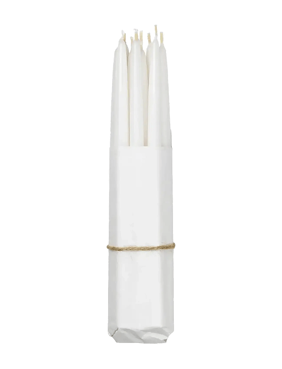 Broste Copenhagen - Smooth Taper Candle - tischkerzen - pure white - 0