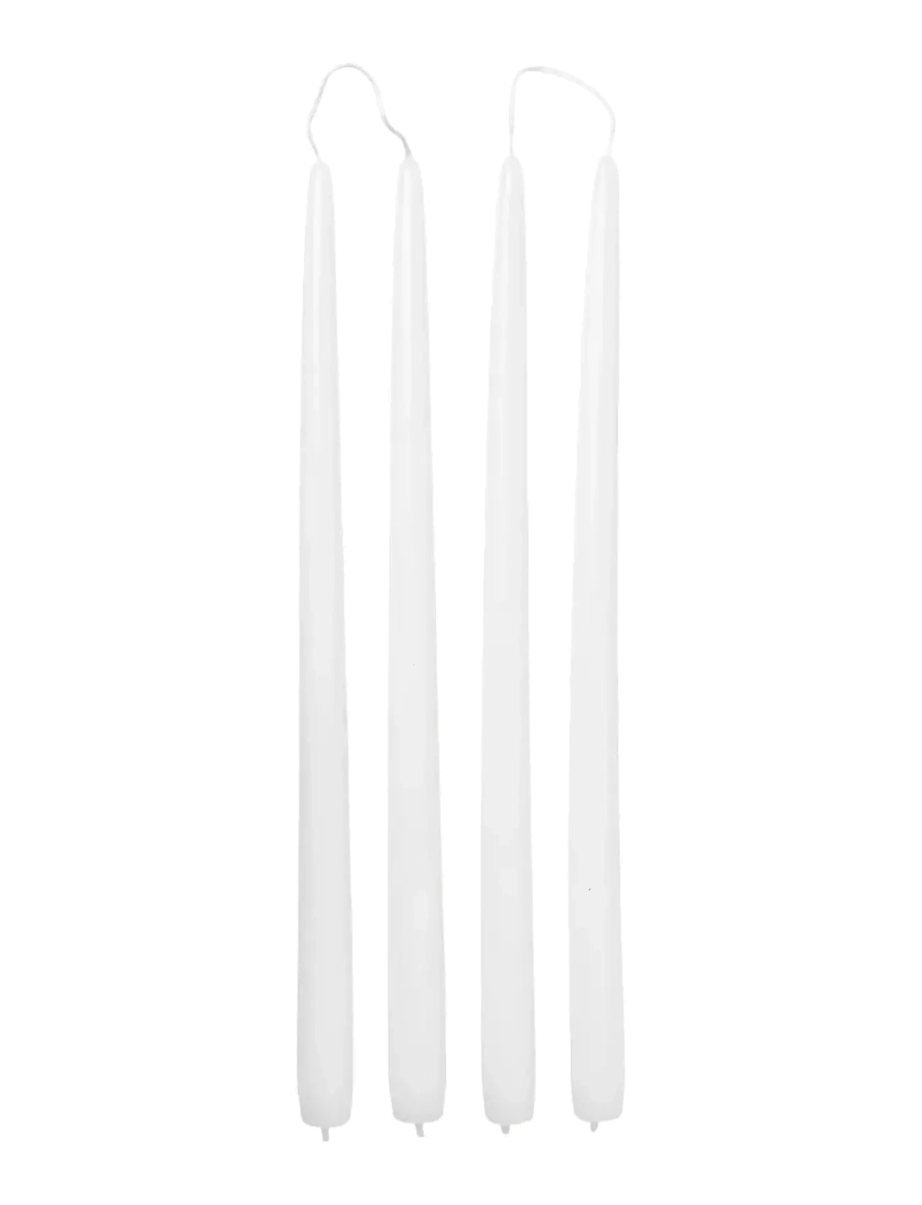 Broste Copenhagen Smooth Taper Candle, H:38 cm, Candles, Weiß - Pillar Homeware