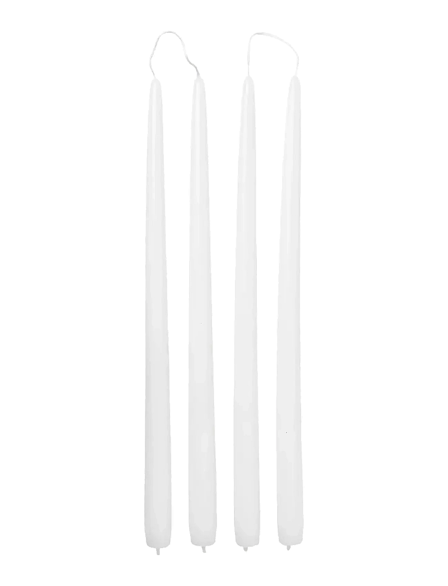 Broste Copenhagen - Smooth Taper Candle - tischkerzen - pure white - 0