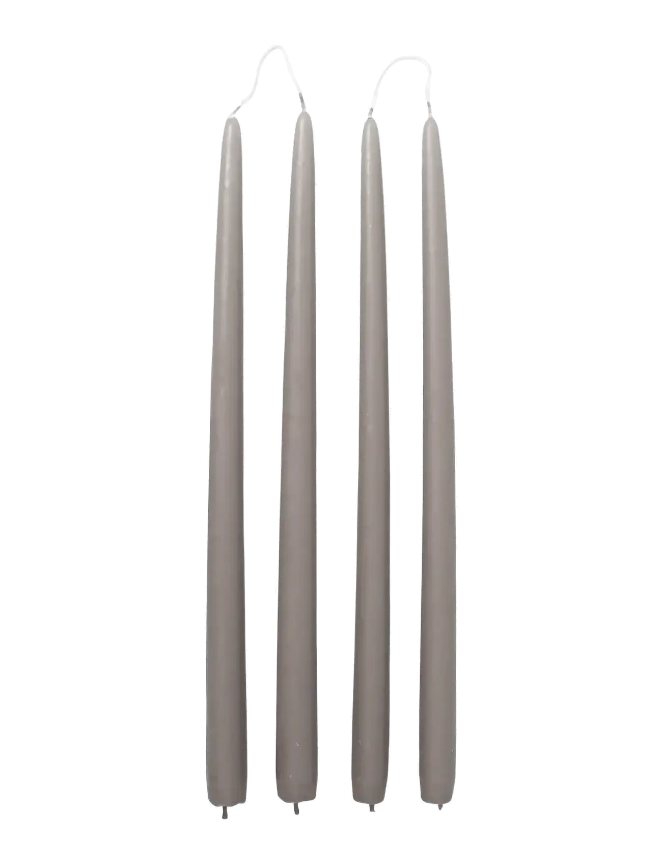 Broste Copenhagen Smooth Taper Candle, H:38 cm, Candles, Grau - Pillar Homeware