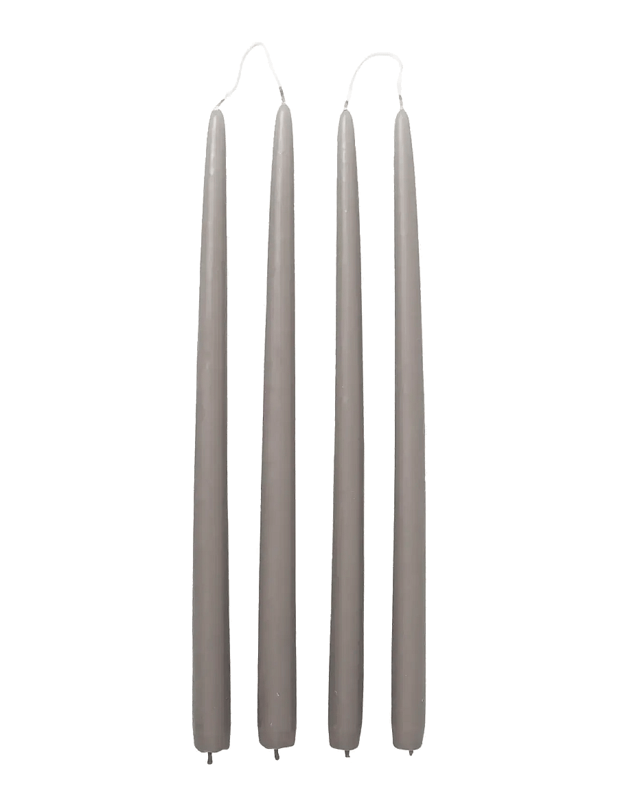 Broste Copenhagen - Smooth Taper Candle - ilgos žvakės - linen - 0