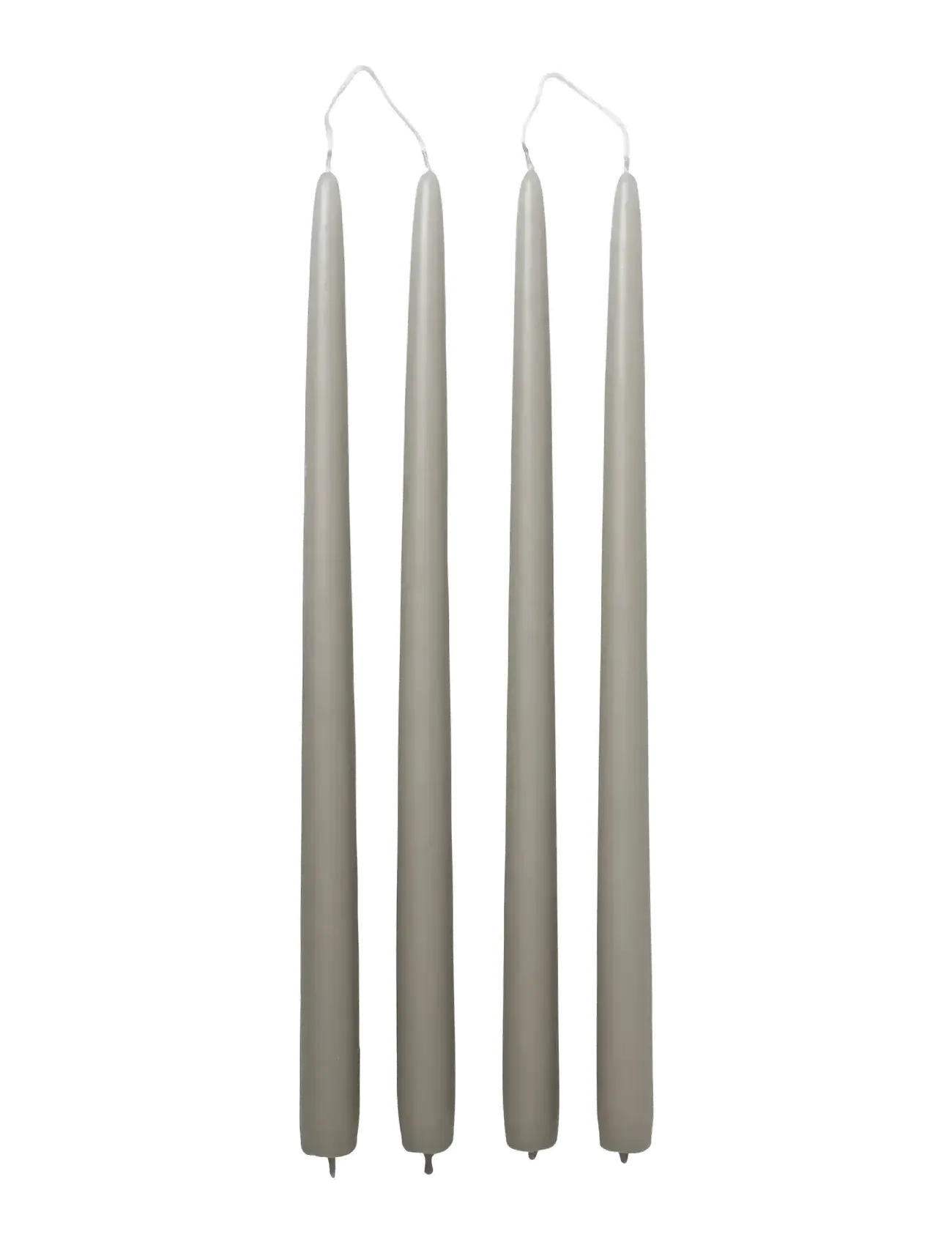 Broste Copenhagen Smooth Taper Candle - Kodusisustus - RAINY DAY GREY / silver