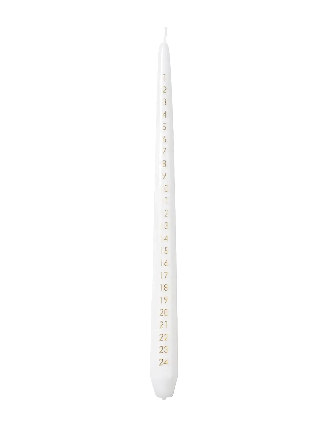 Taper Calendar Candle - PURE WHITE/GOLD